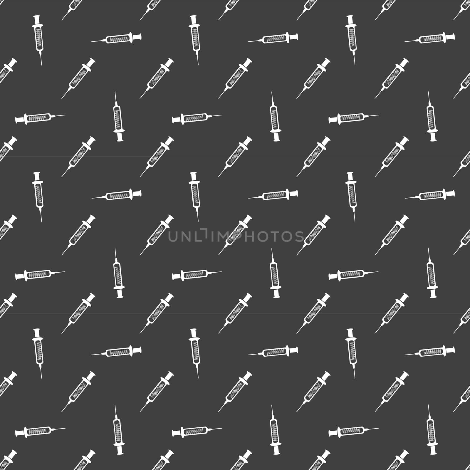 Syringe web icon. flat design. Seamless gray pattern. by serhii_lohvyniuk