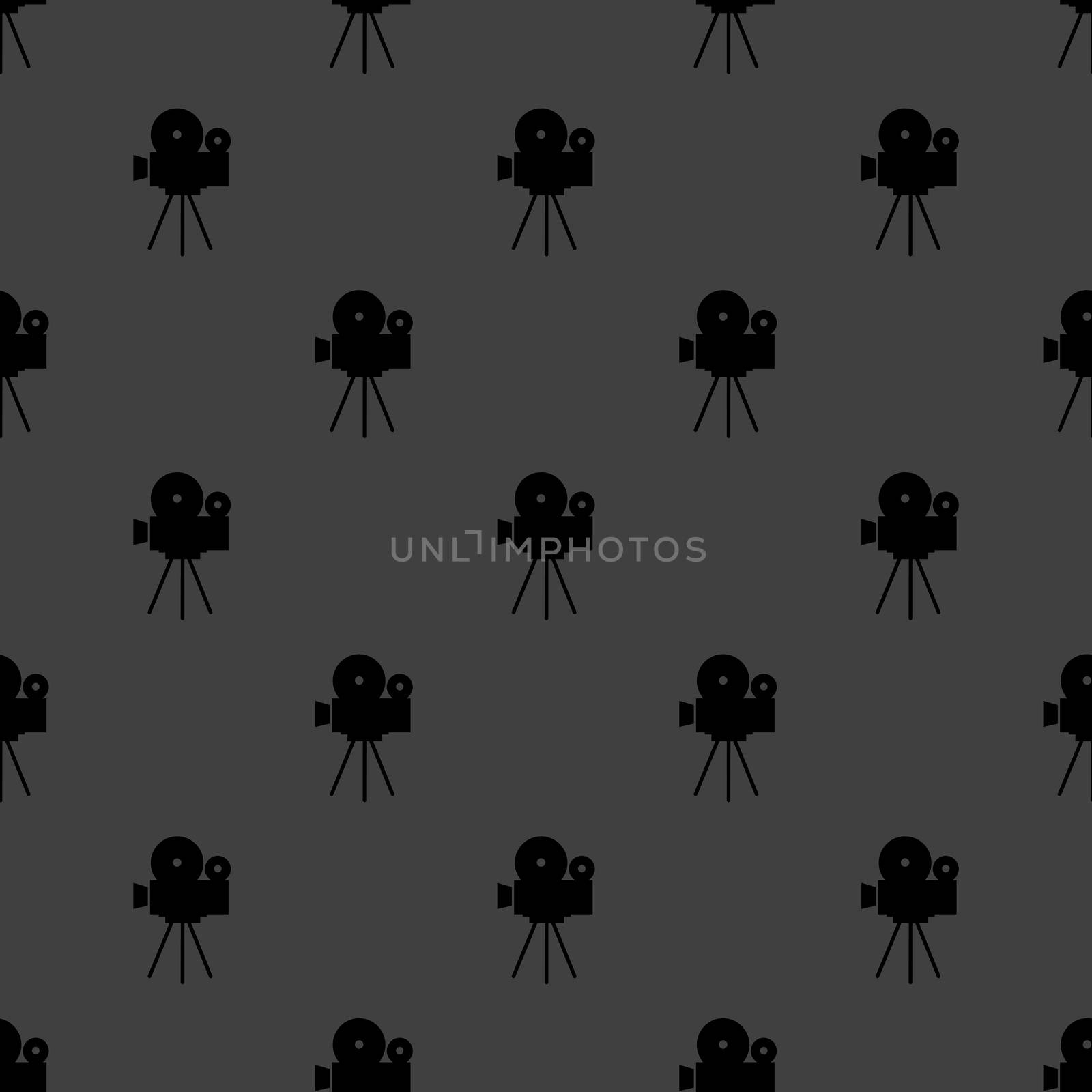 Videocamera web icon. flat design. Seamless gray pattern. by serhii_lohvyniuk