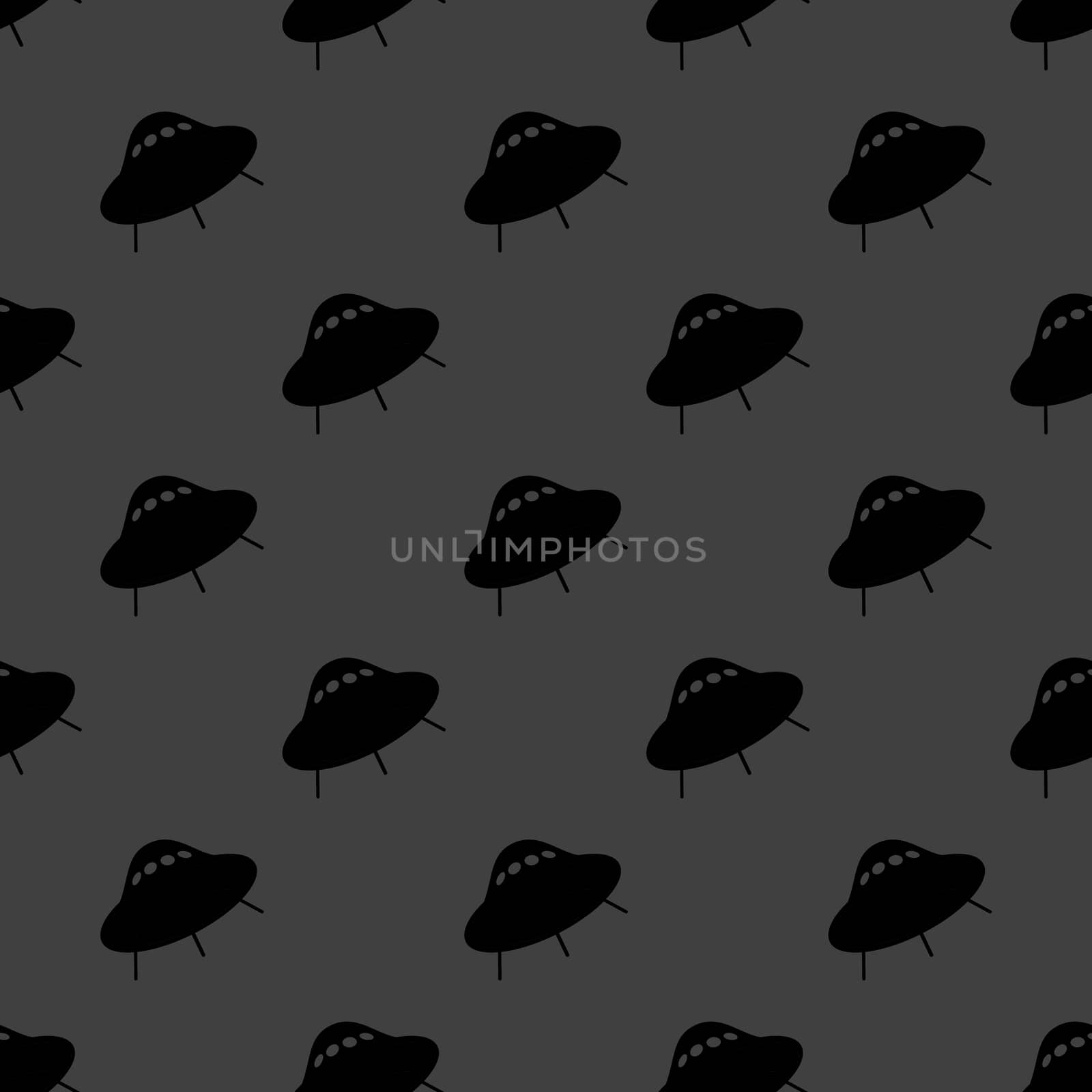 UFO web icon. flat design. Seamless gray pattern.