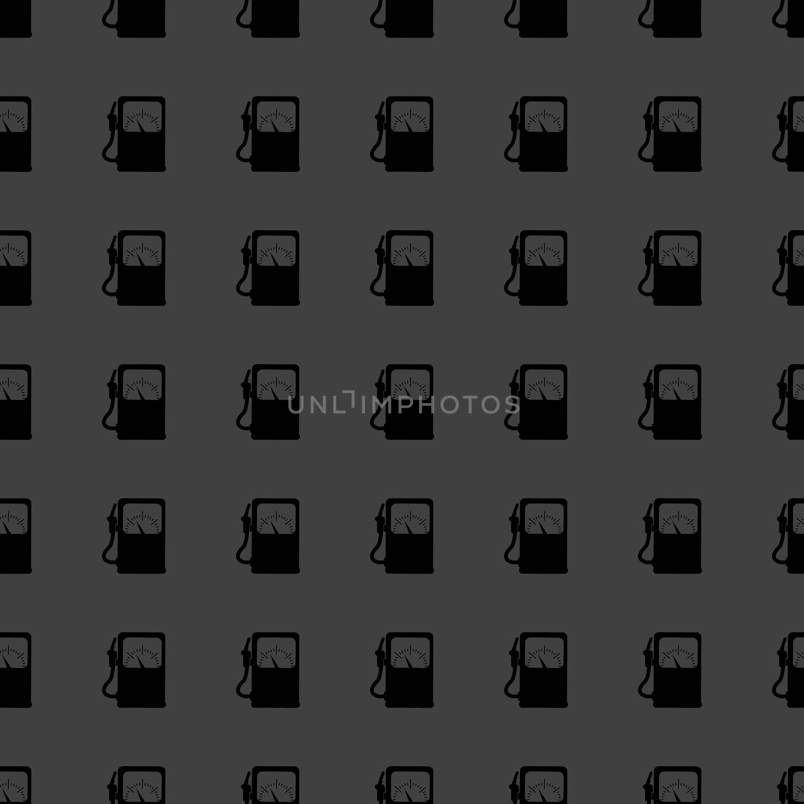 Gas, fuel station web icon. flat design. Seamless gray pattern.