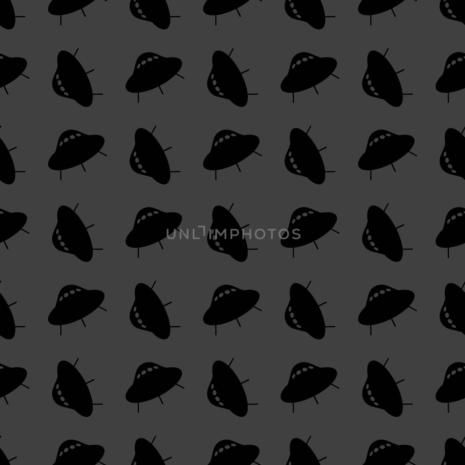 UFO web icon. flat design. Seamless gray pattern. by serhii_lohvyniuk