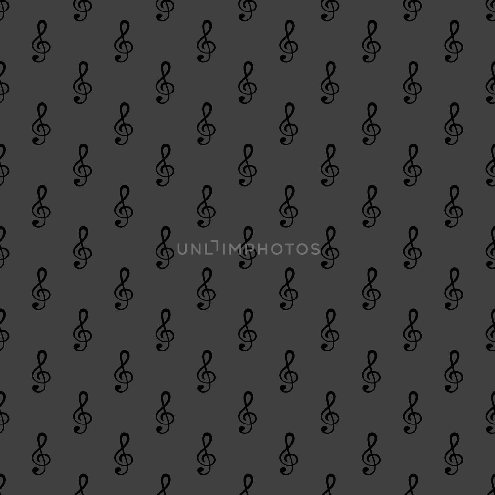 Music elements notes web icon.  flat design. Seamless gray pattern.
