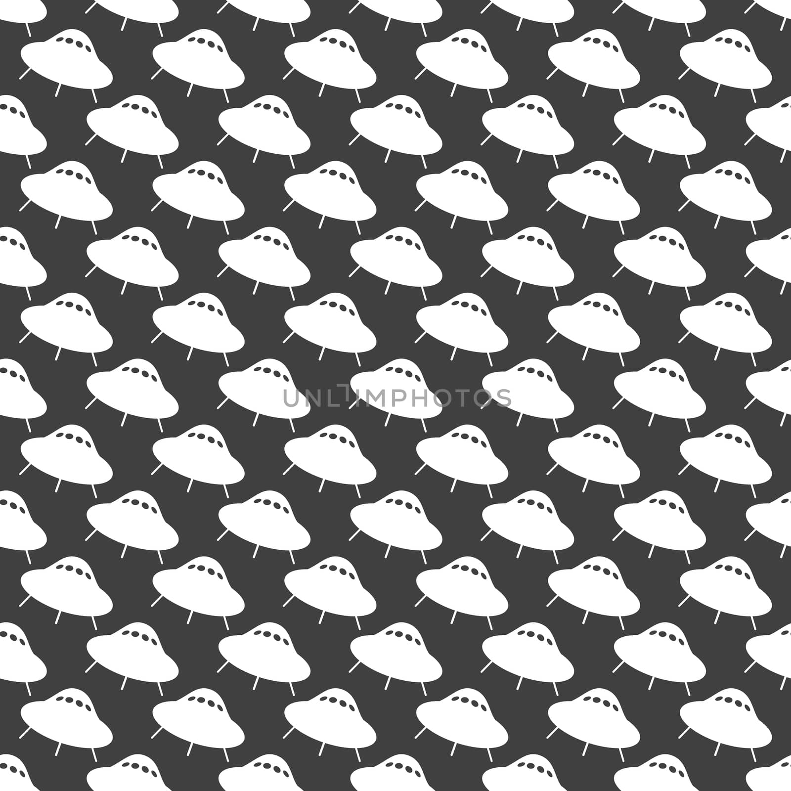 UFO web icon. flat design. Seamless gray pattern.