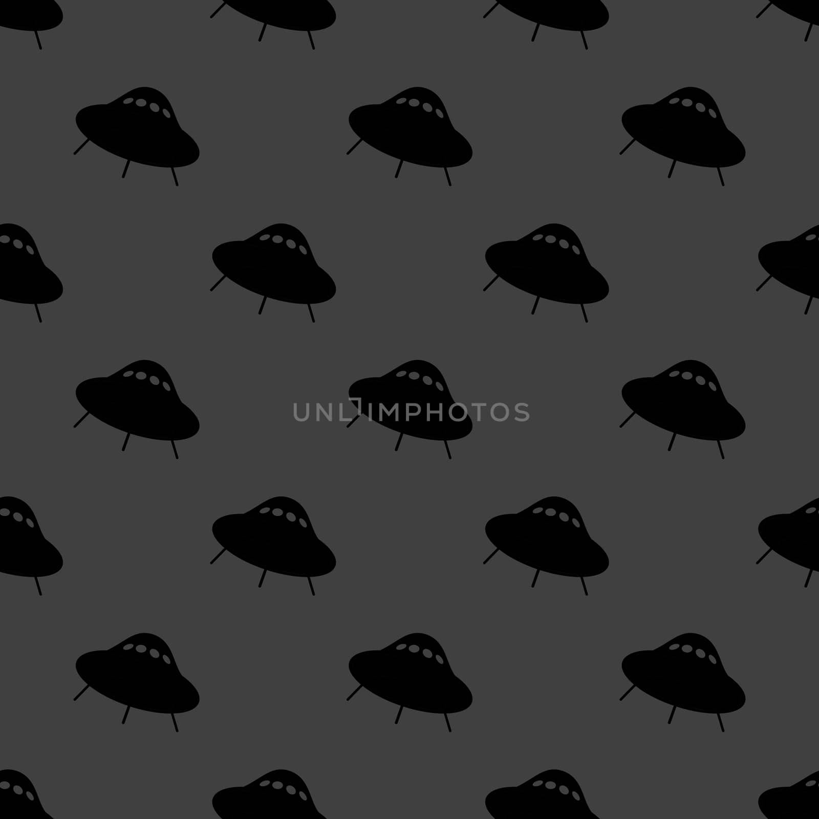 UFO web icon. flat design. Seamless gray pattern.