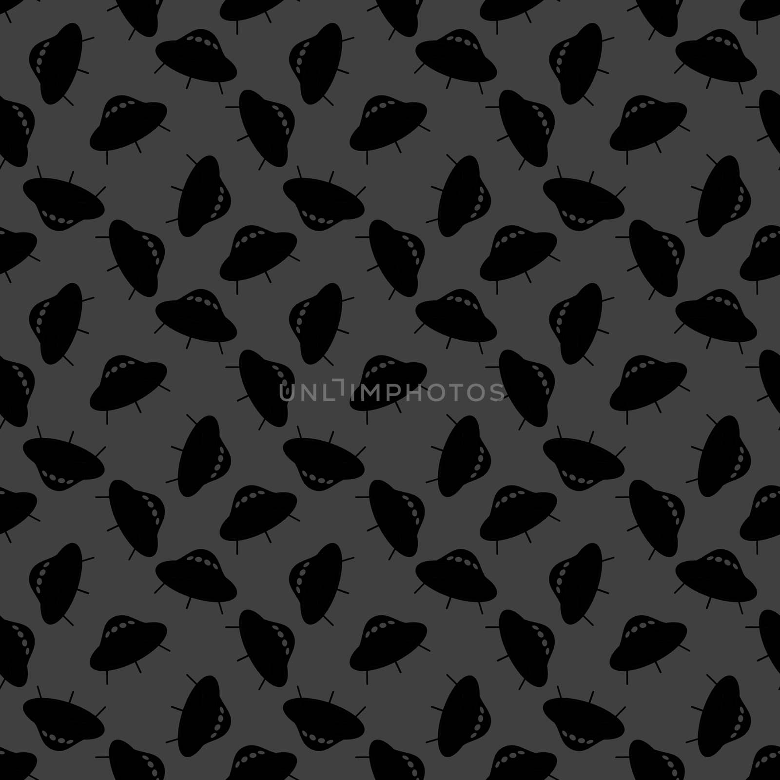 UFO web icon. flat design. Seamless gray pattern.