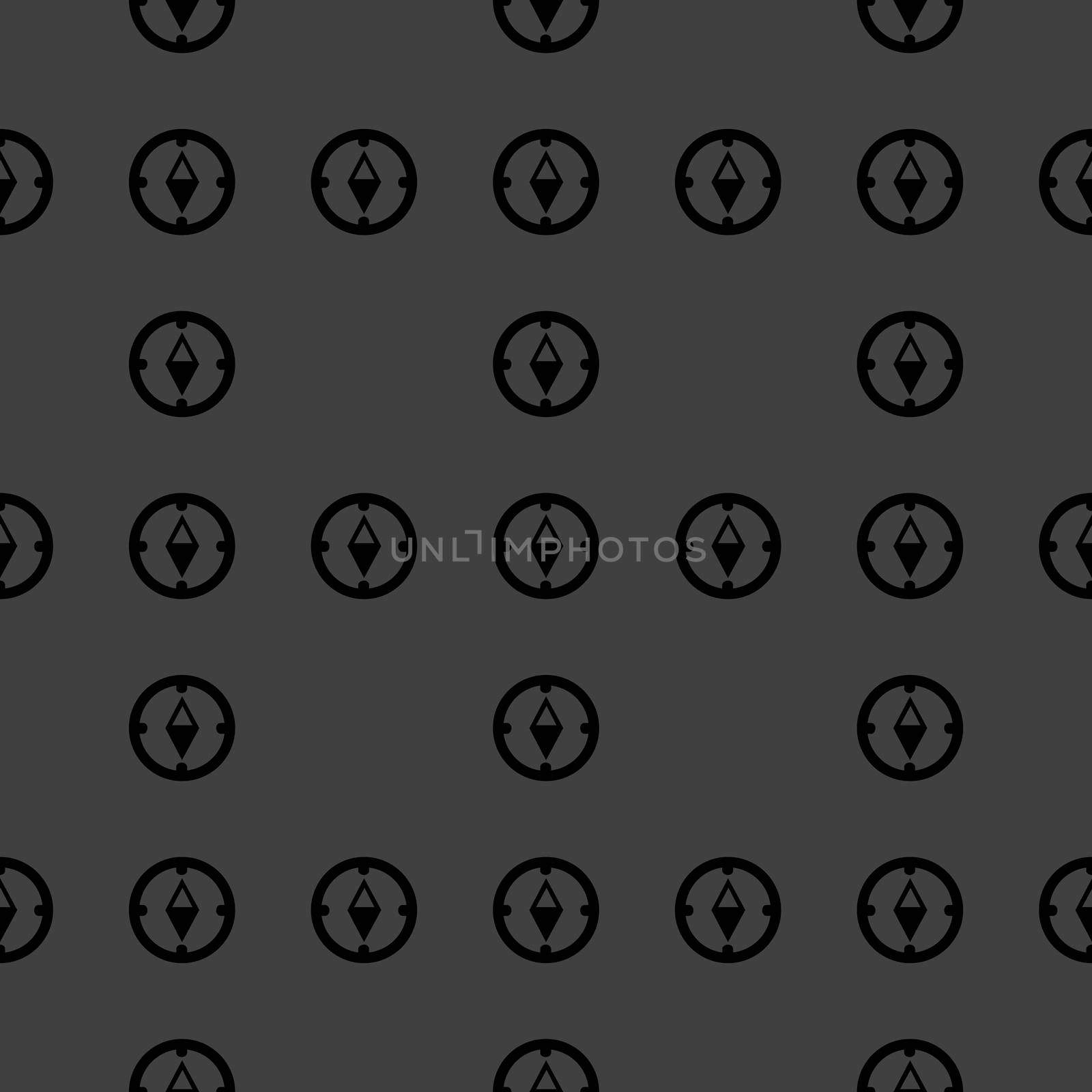 Compass web icon. flat design. Seamless gray pattern. by serhii_lohvyniuk