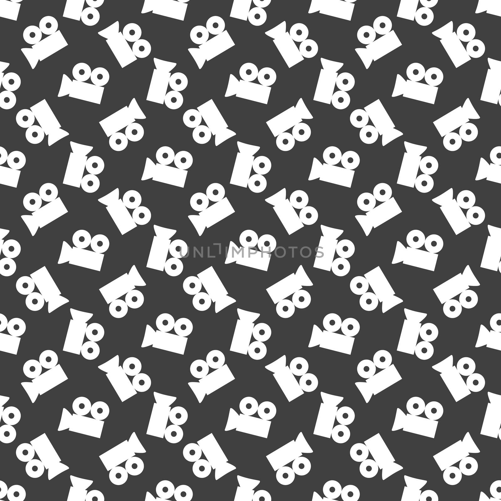 Video-camera web icon. flat design. Seamless gray pattern. by serhii_lohvyniuk