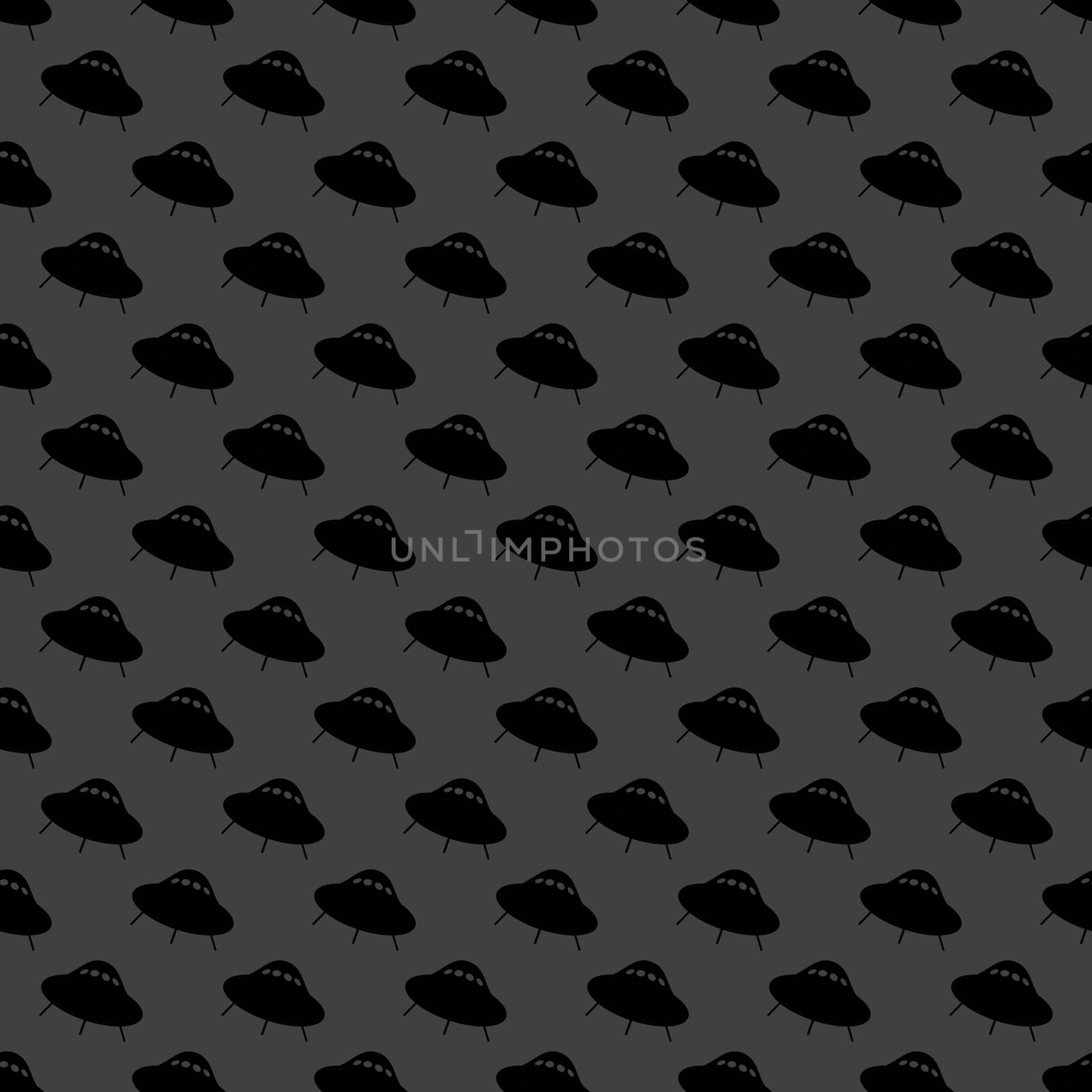 UFO web icon. flat design. Seamless gray pattern. by serhii_lohvyniuk