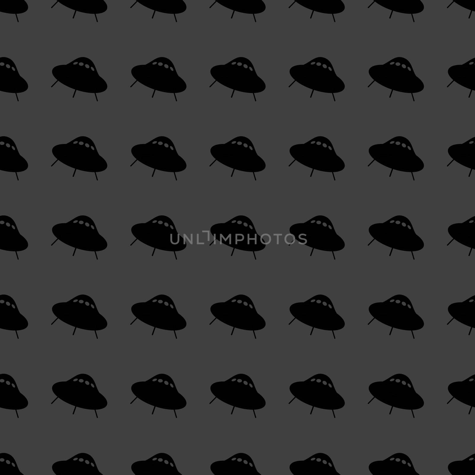 UFO web icon. flat design. Seamless gray pattern.