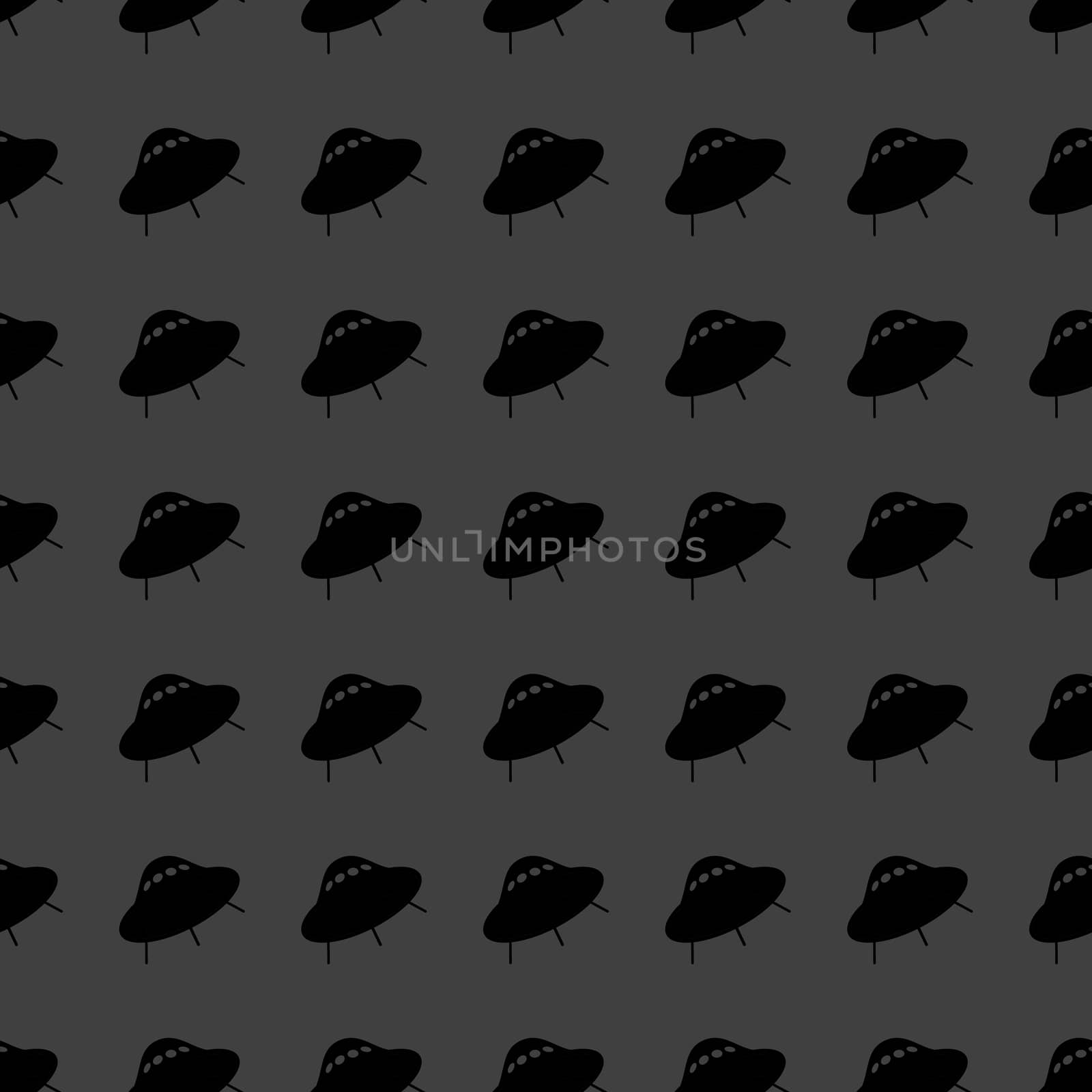 UFO web icon. flat design. Seamless gray pattern. by serhii_lohvyniuk