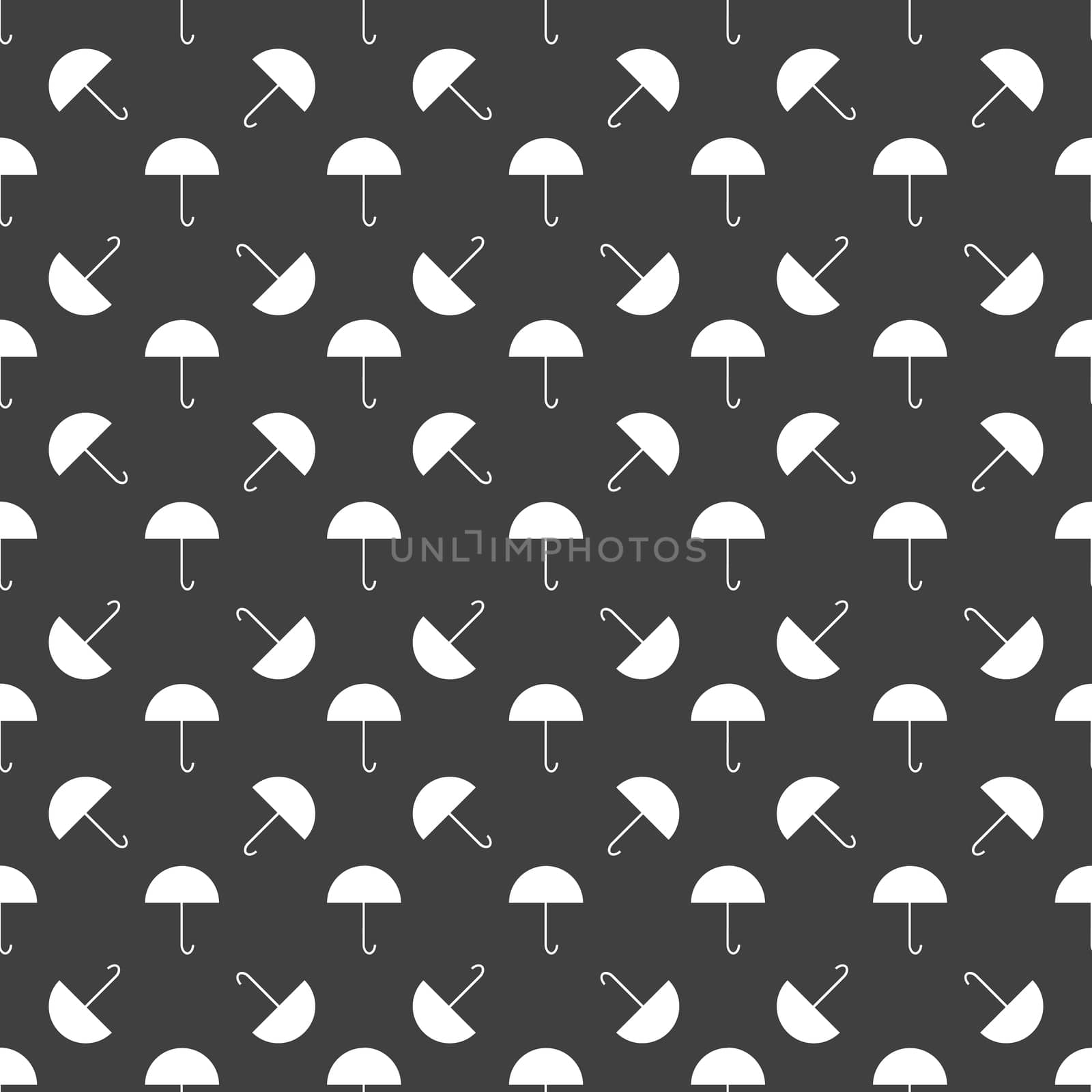 Umbrella web icon. flat design. Seamless gray pattern. by serhii_lohvyniuk