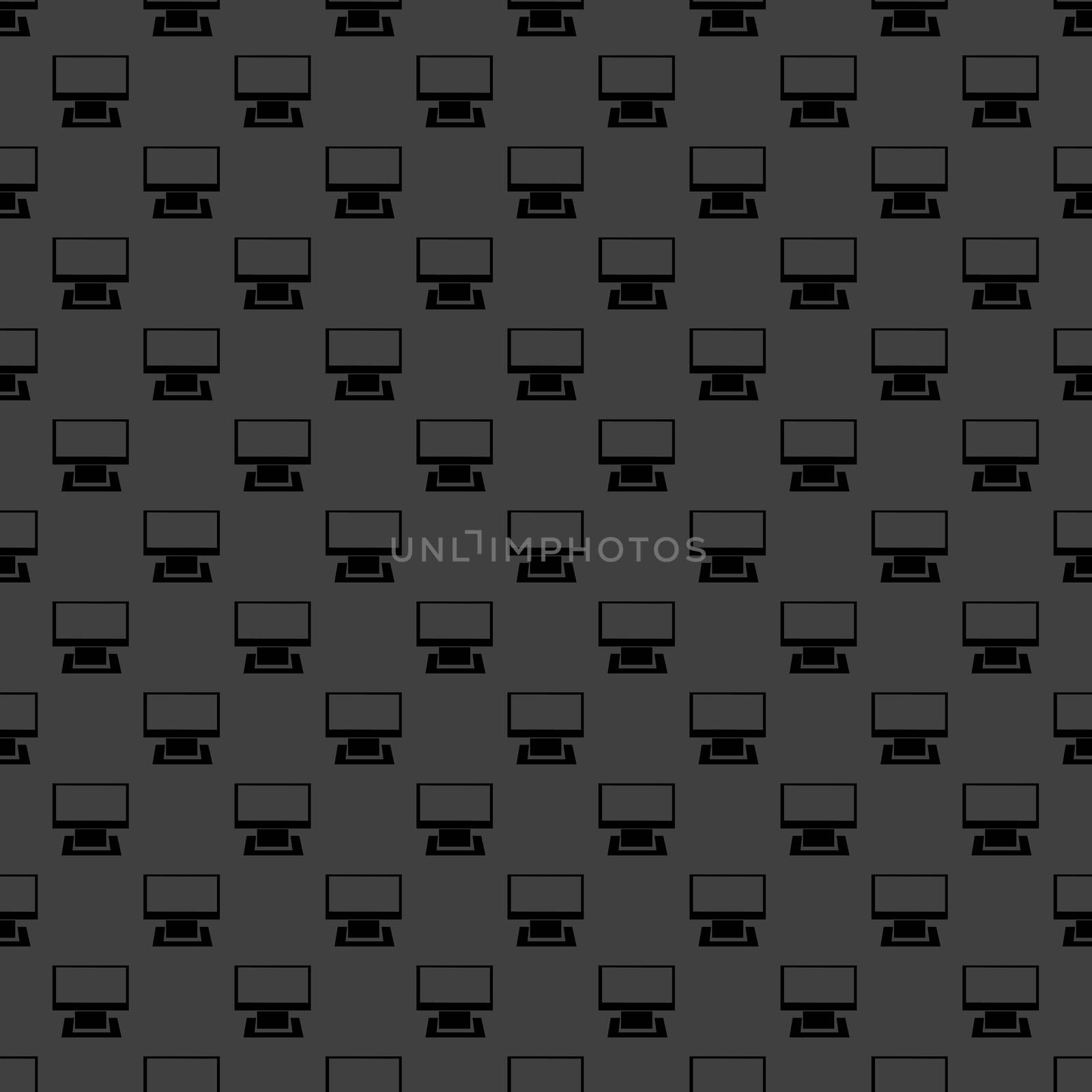 Computer web icon. flat design. Seamless gray pattern.