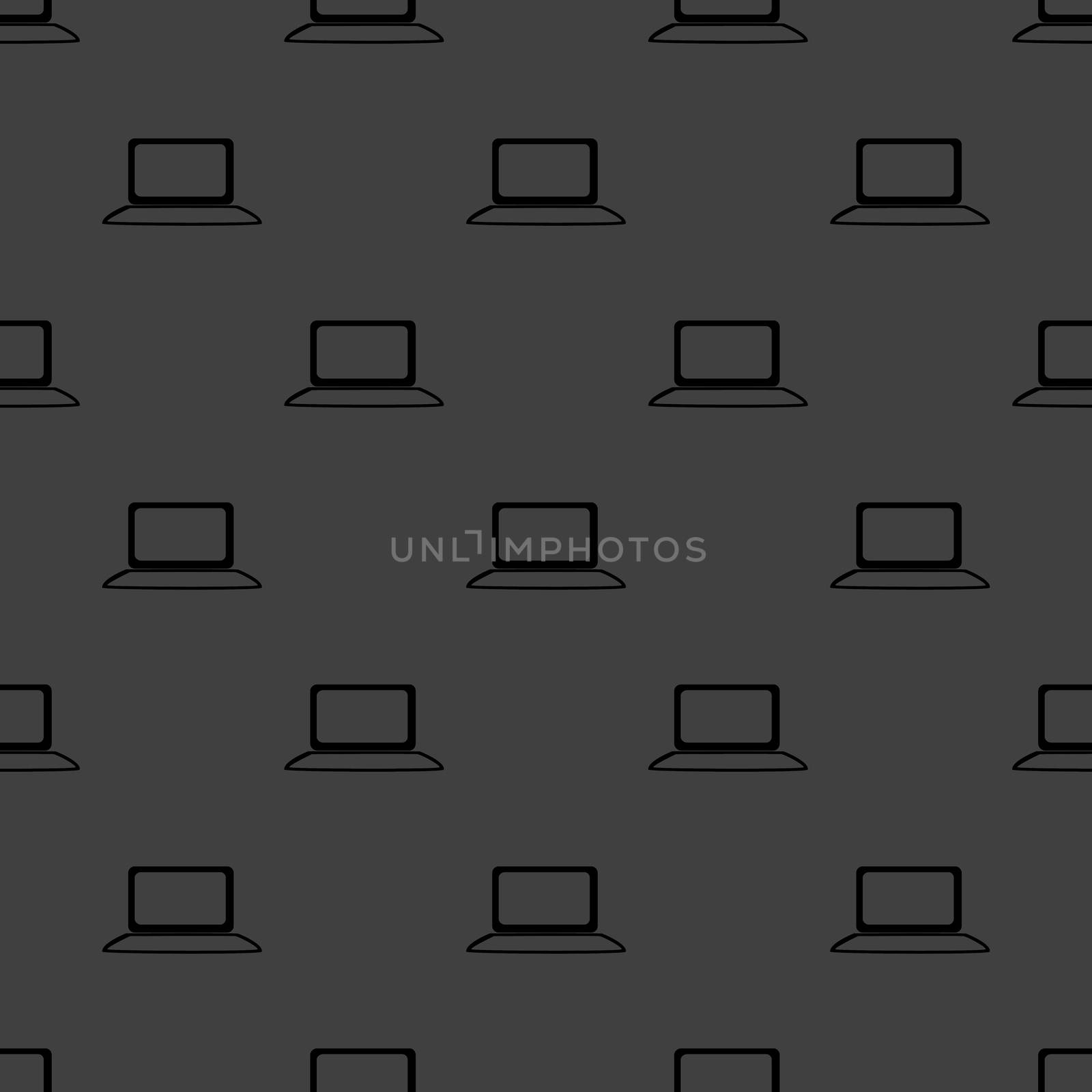Notebook web icon. flat design. Seamless gray pattern. by serhii_lohvyniuk