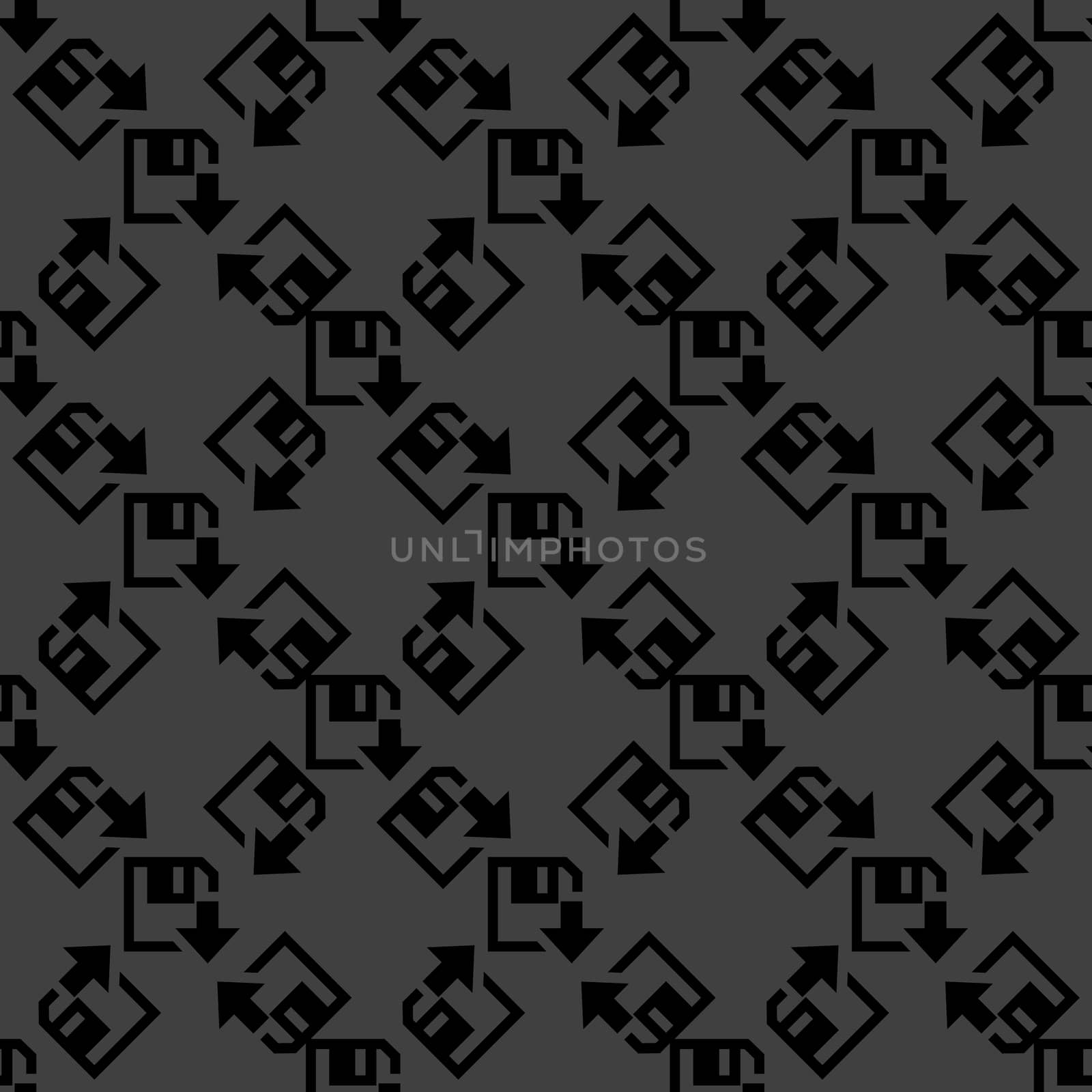 floppy disk download web icon. flat design. Seamless gray pattern.