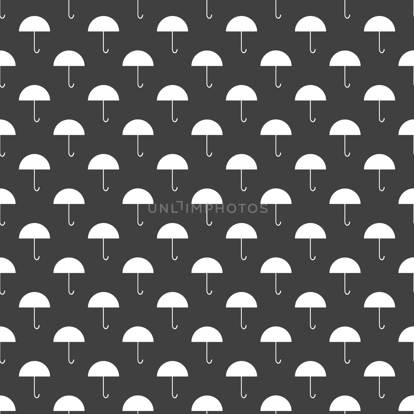 Umbrella web icon. flat design. Seamless gray pattern.