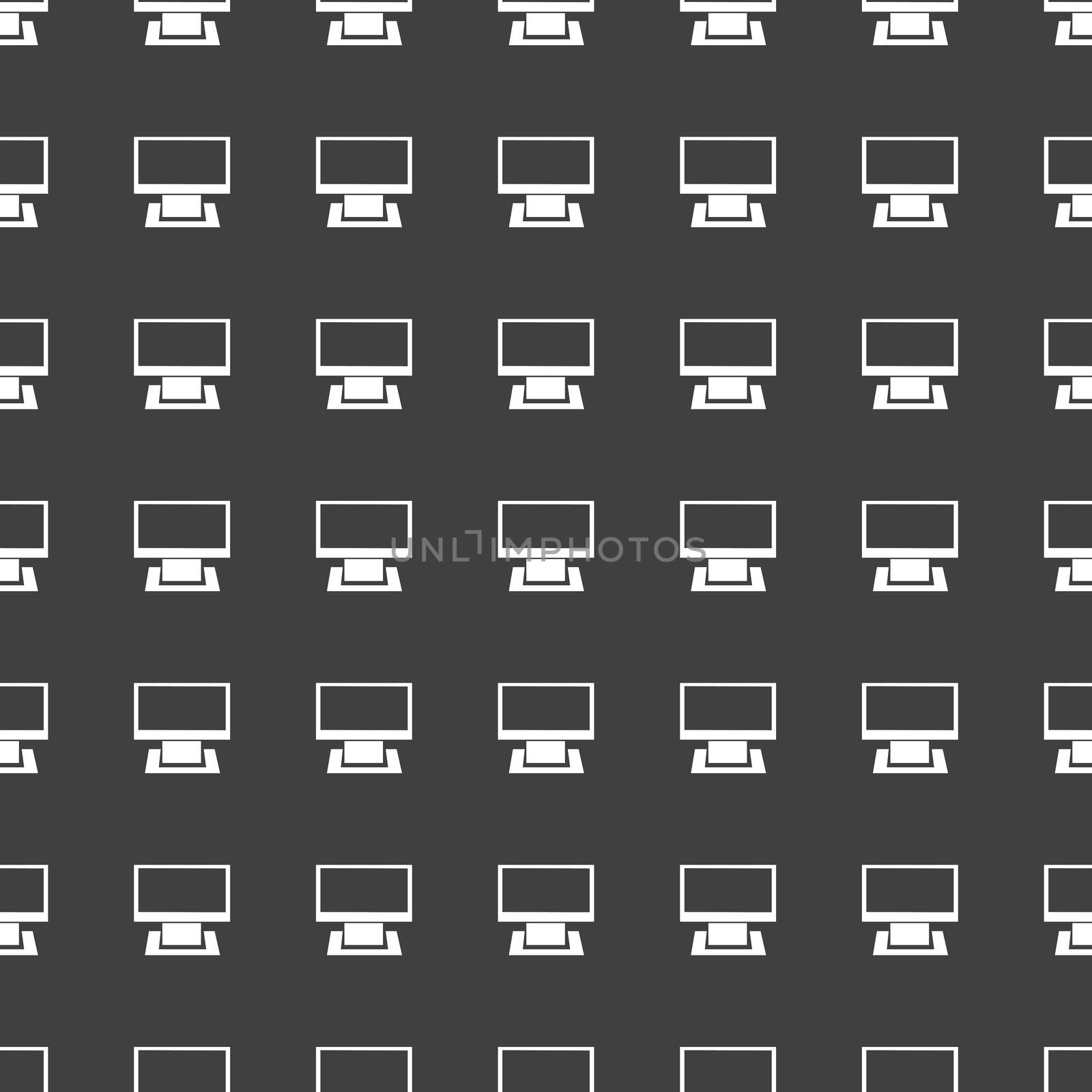 Computer web icon. flat design. Seamless gray pattern.