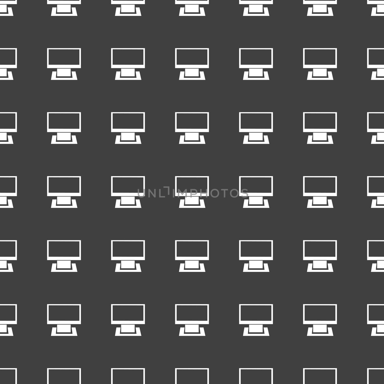 Computer web icon. flat design. Seamless gray pattern. by serhii_lohvyniuk