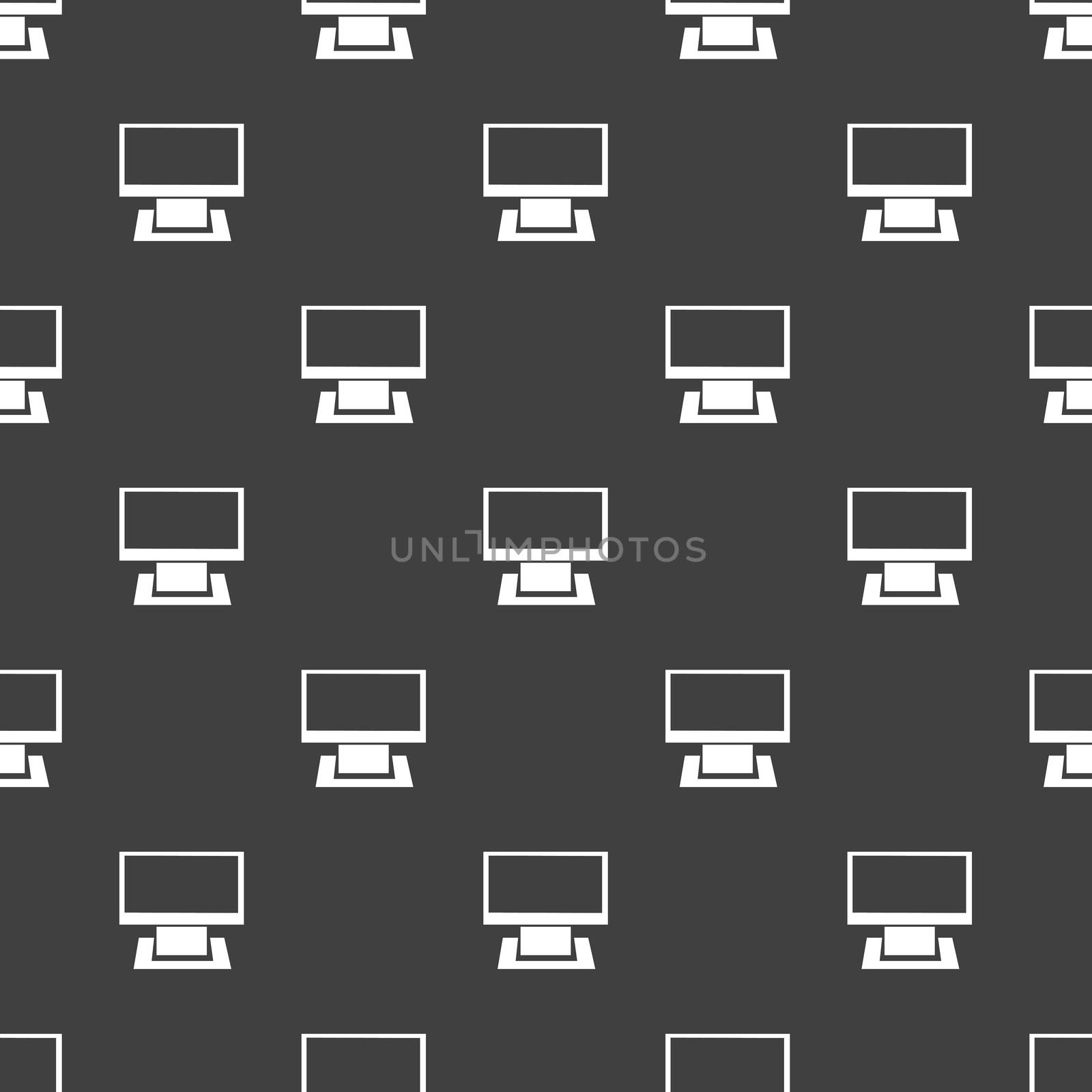 Computer web icon. flat design. Seamless gray pattern. by serhii_lohvyniuk