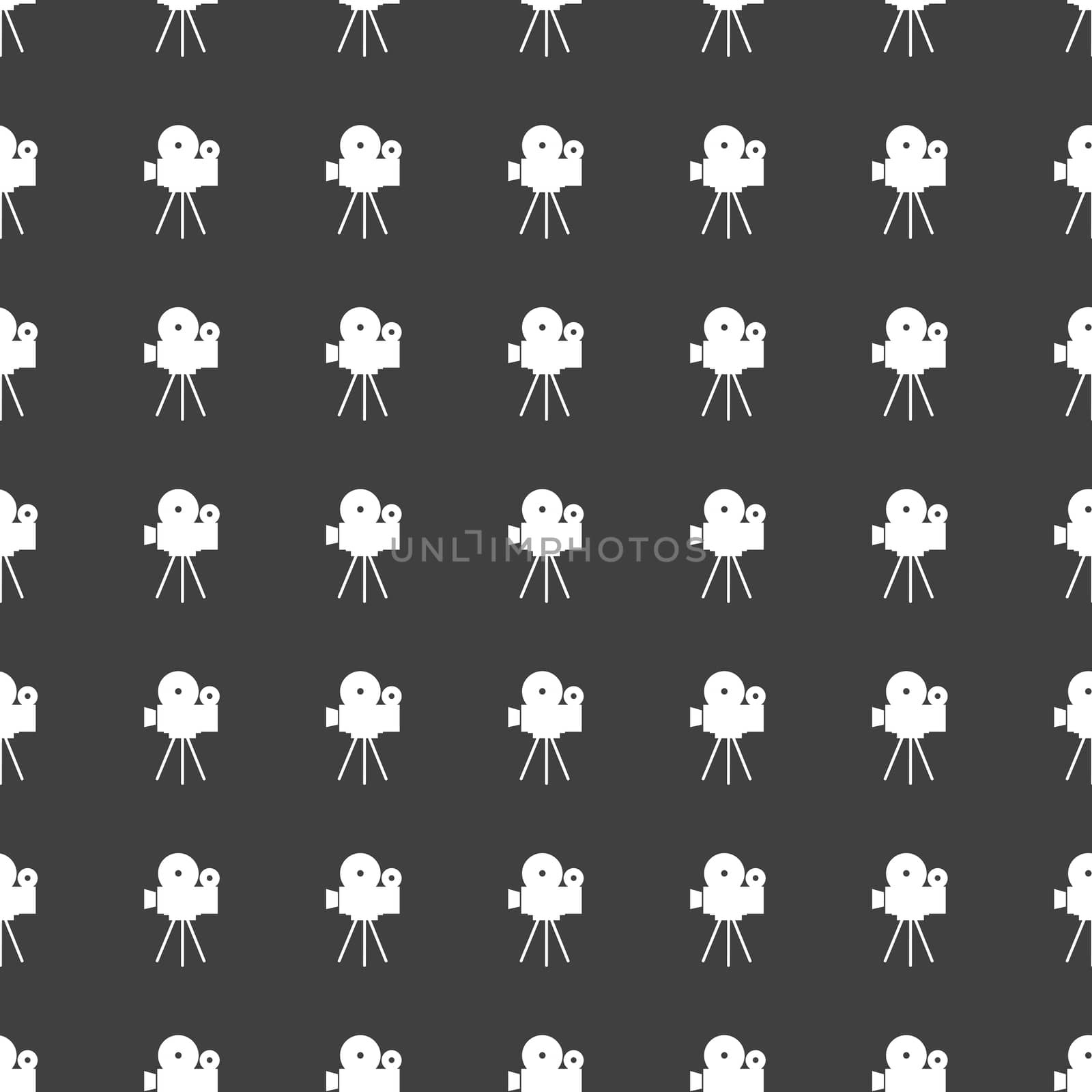 Videocamera web icon. flat design. Seamless gray pattern. by serhii_lohvyniuk