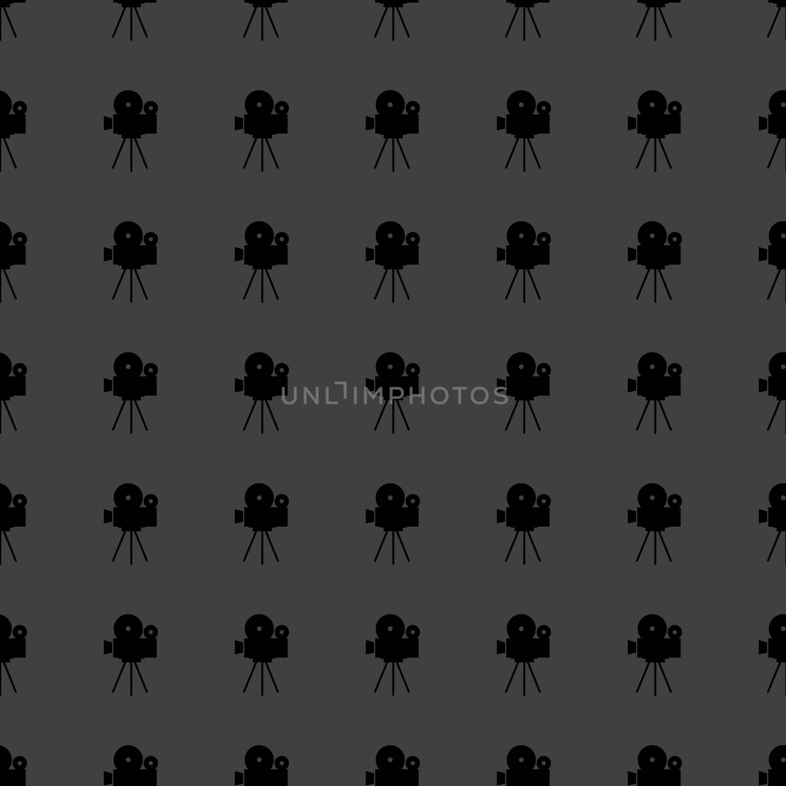 Videocamera web icon. flat design. Seamless gray pattern. by serhii_lohvyniuk