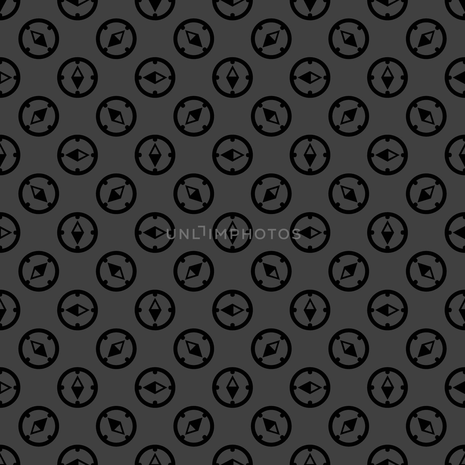 Compass web icon. flat design. Seamless gray pattern. by serhii_lohvyniuk