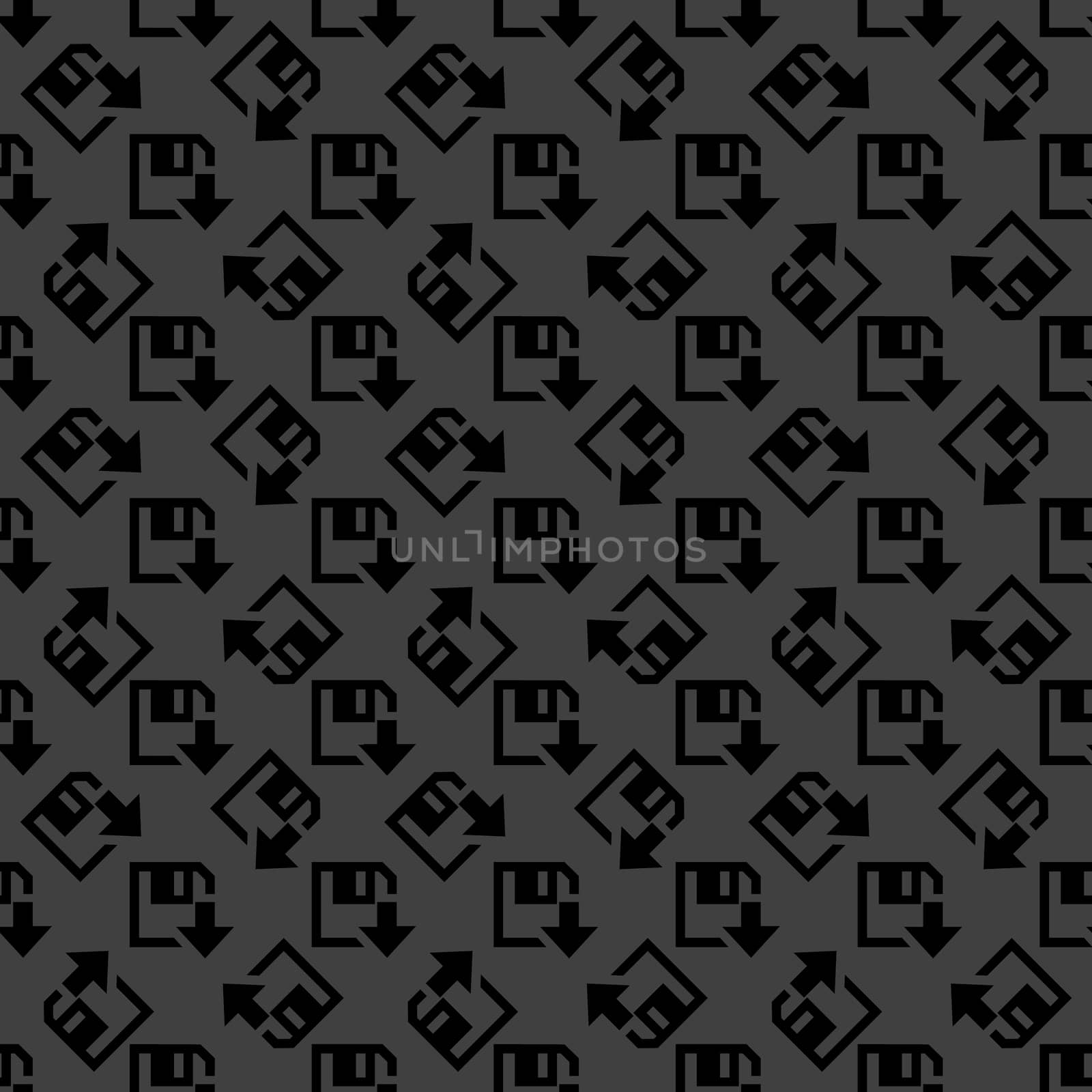 floppy disk download web icon. flat design. Seamless gray pattern.