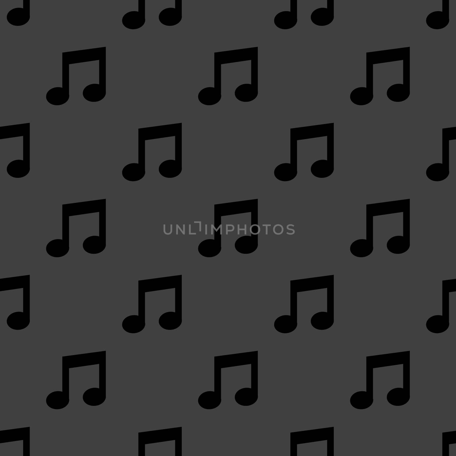 Music note web icon. flat design. Seamless pattern.