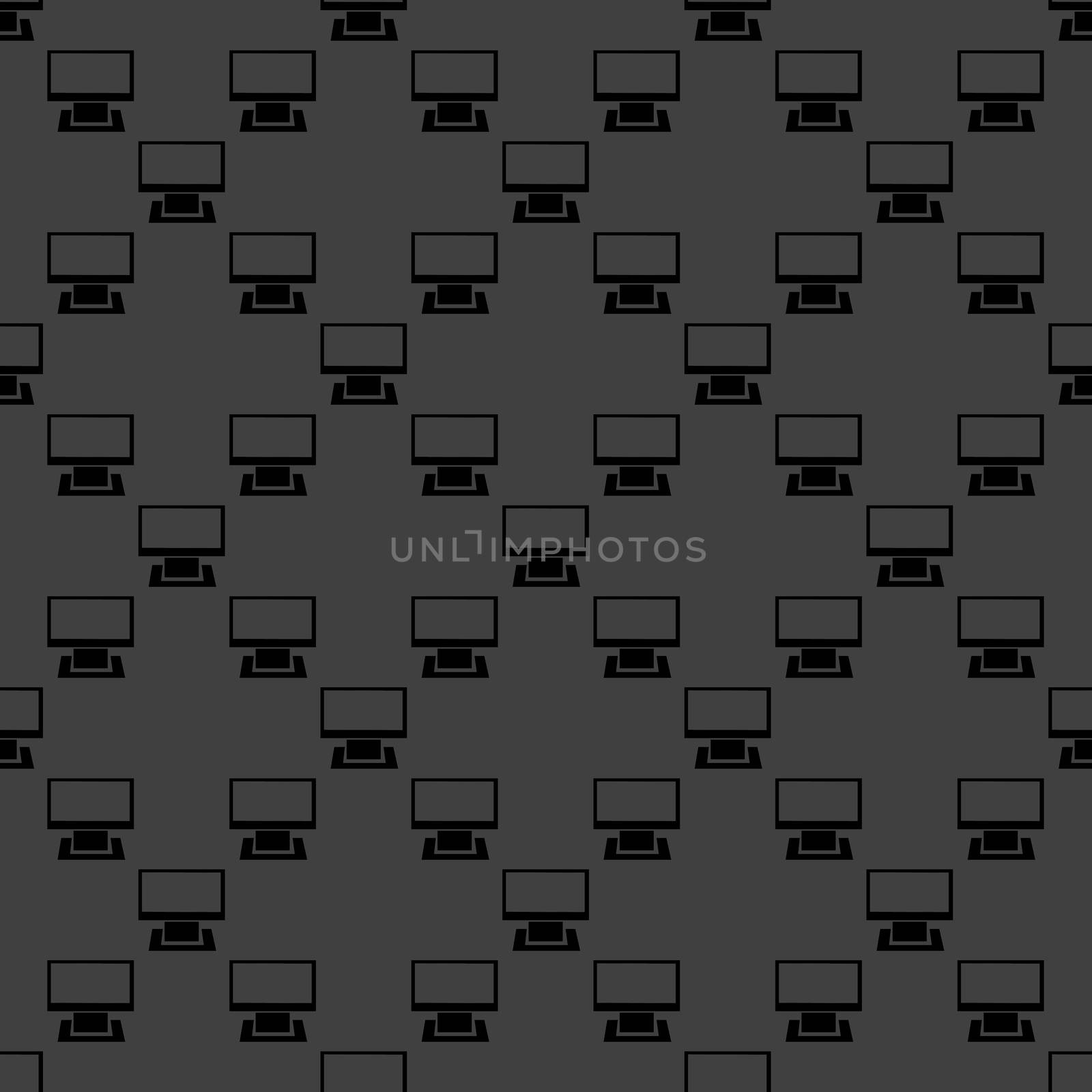 Computer web icon. flat design. Seamless gray pattern.