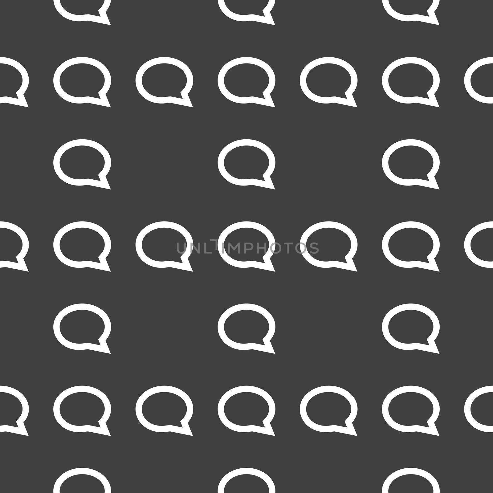 cloud thoughts web icon. flat design. Seamless pattern.