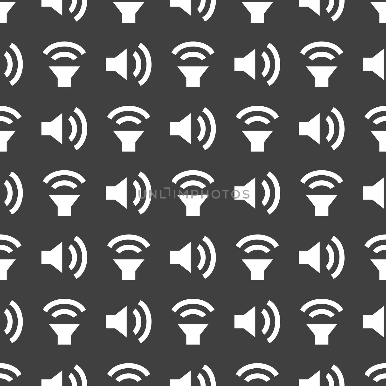 Speaker web icon flat design. Seamless pattern.
