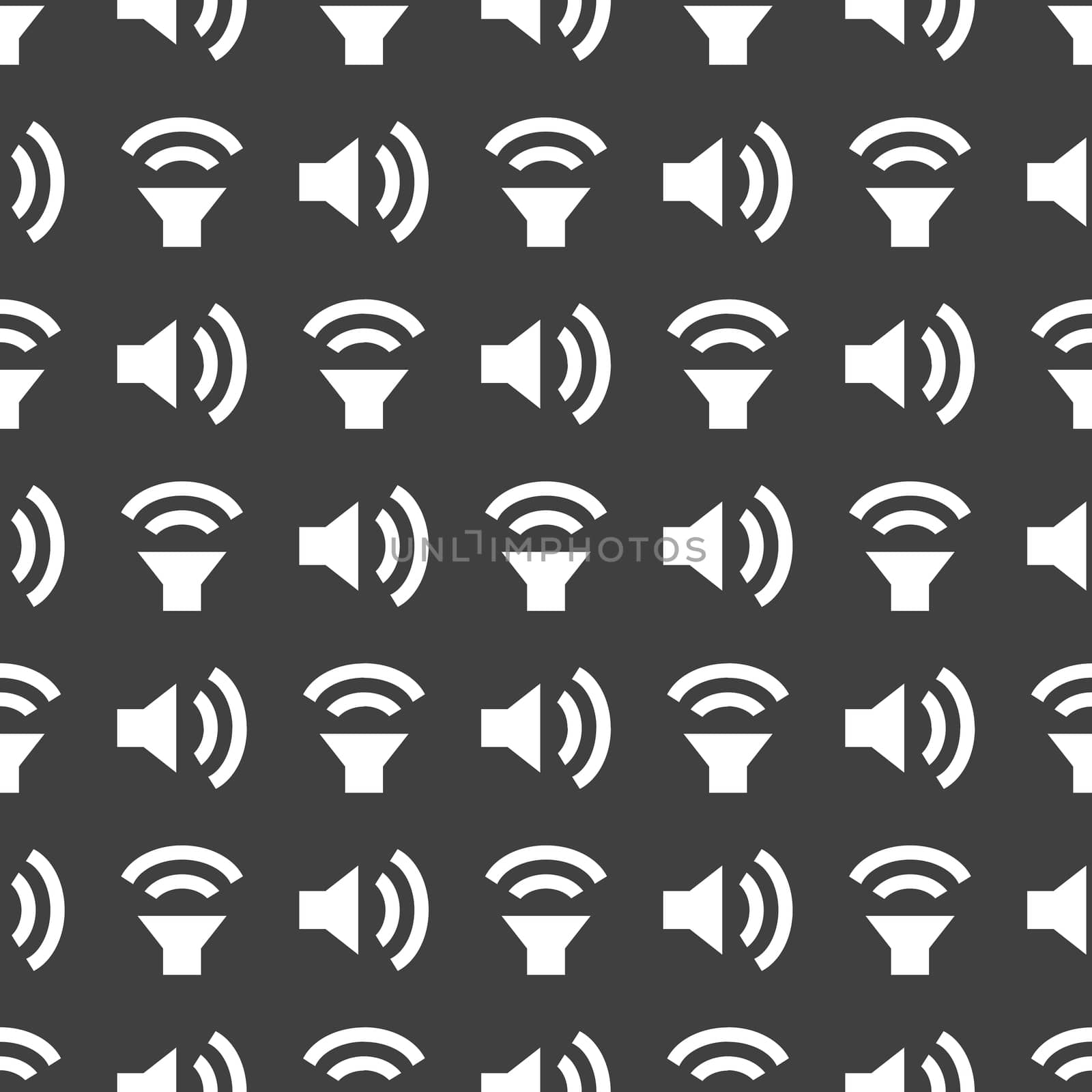 Speaker web icon flat design. Seamless pattern.