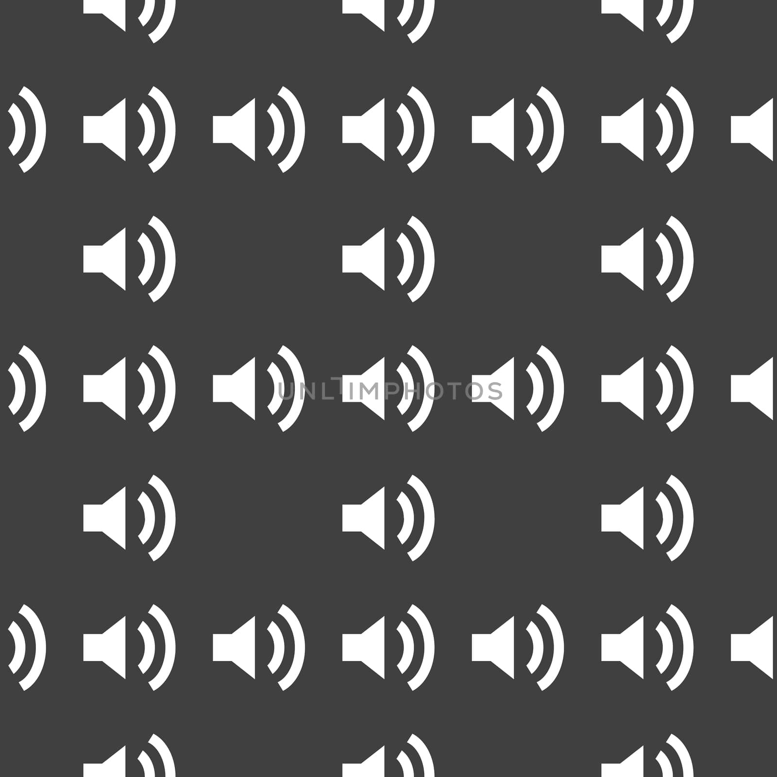 Speaker web icon flat design. Seamless pattern.