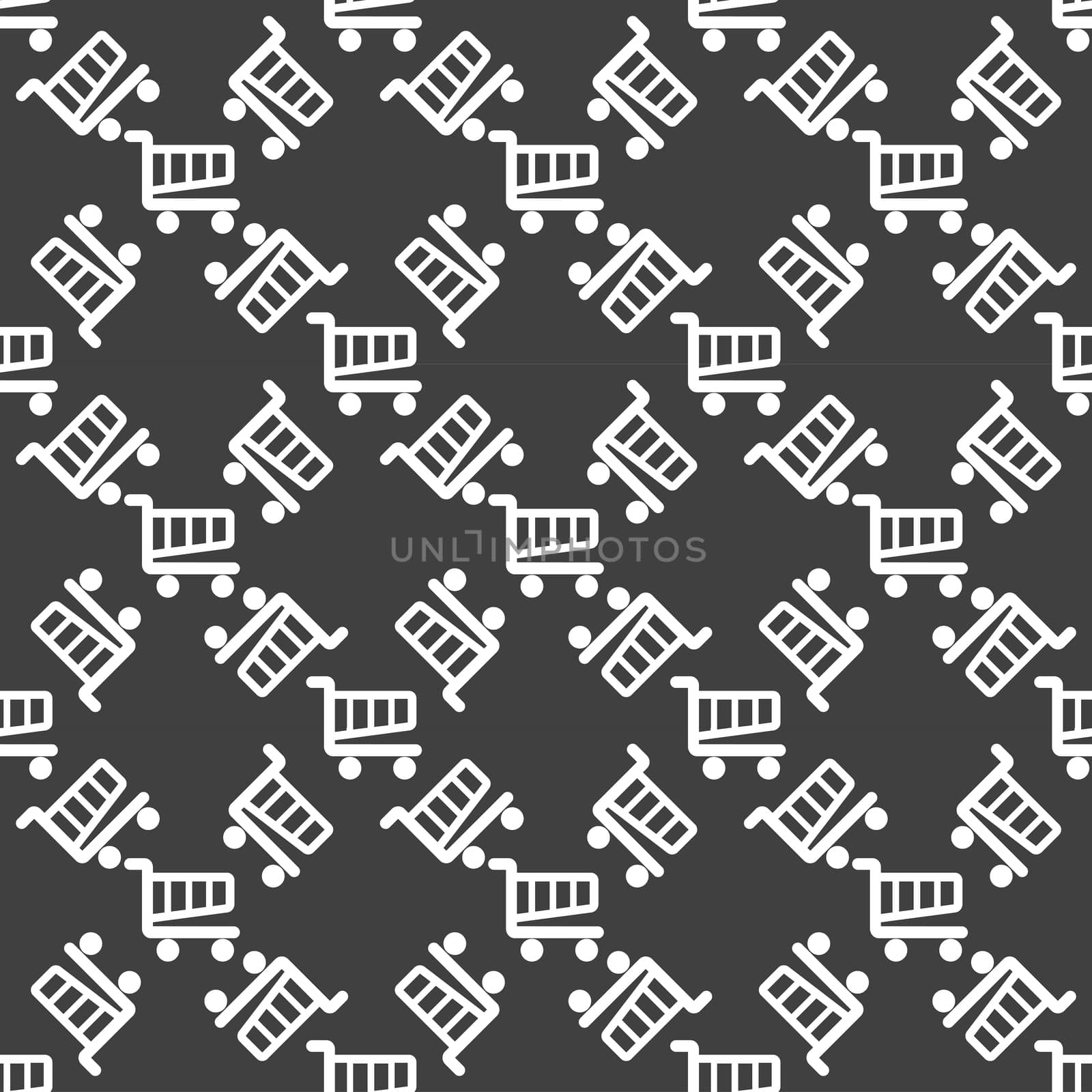 Shopping basket web icon. flat design. Seamless pattern. by serhii_lohvyniuk
