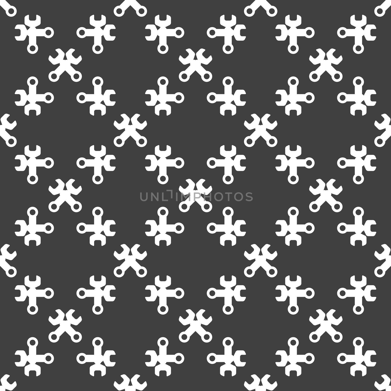 Wrench. tool to work web icon. flat design. Seamless pattern.