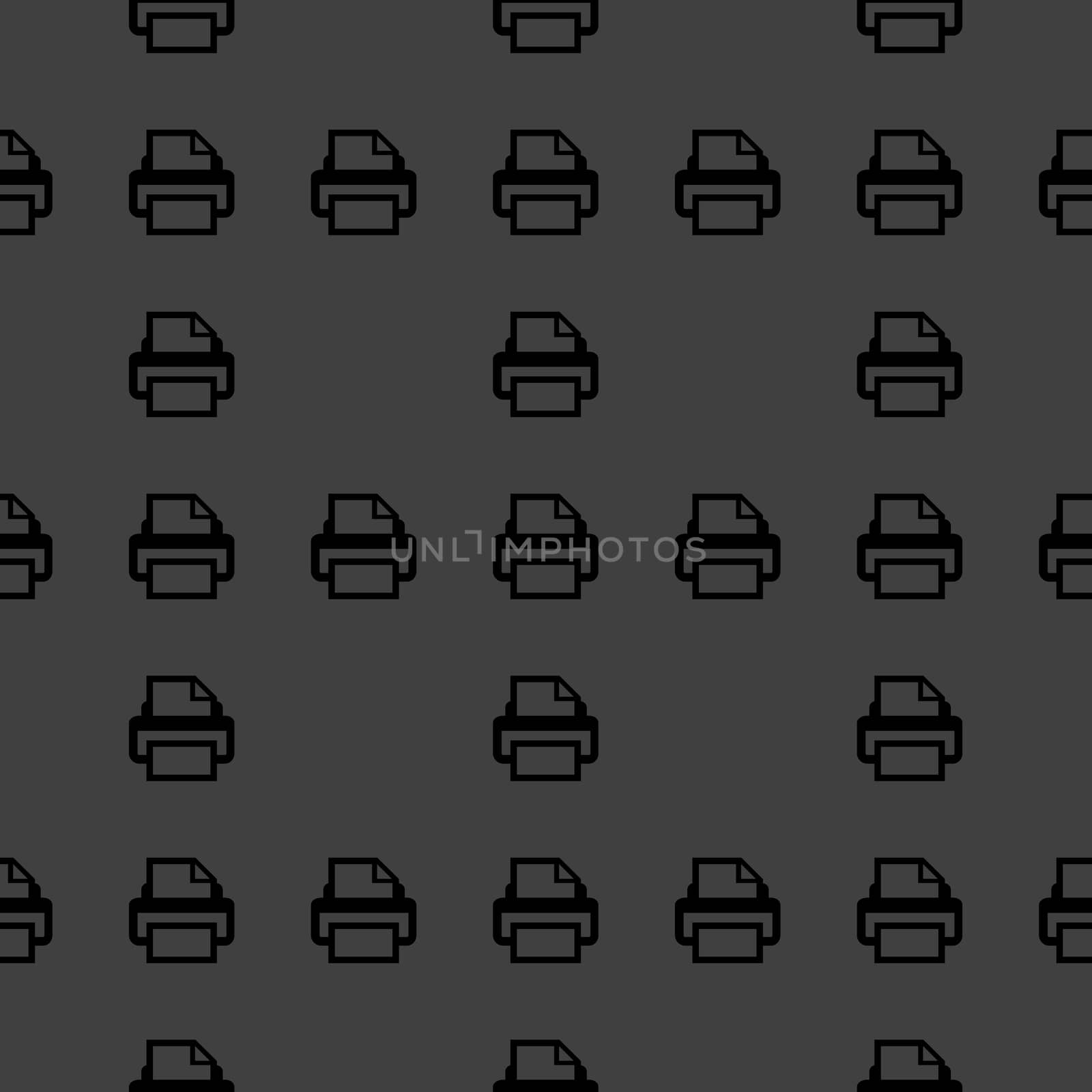 Printer web icon. flat design. Seamless pattern. by serhii_lohvyniuk
