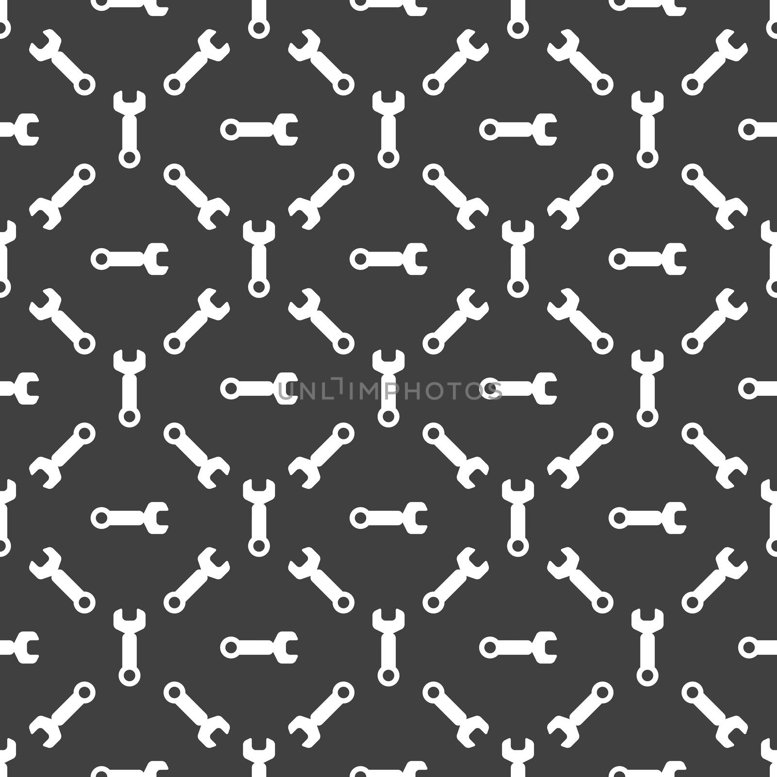 Wrench. tool to work web icon. flat design. Seamless pattern. by serhii_lohvyniuk