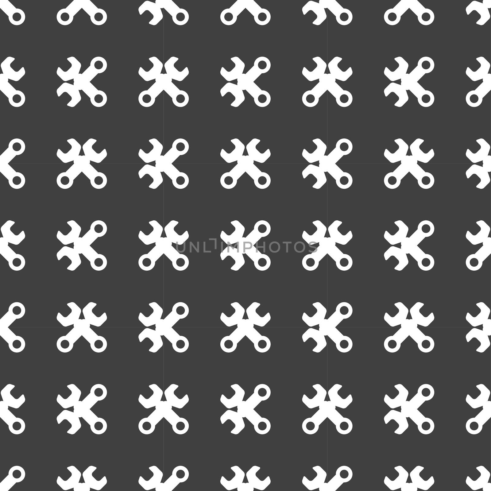 Wrench. tool to work web icon. flat design. Seamless pattern.