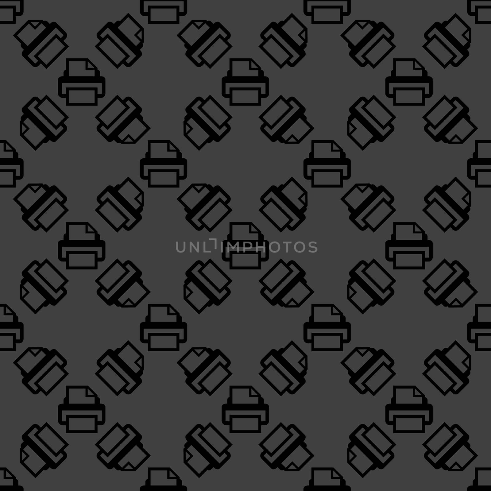 Printer web icon. flat design. Seamless pattern. by serhii_lohvyniuk