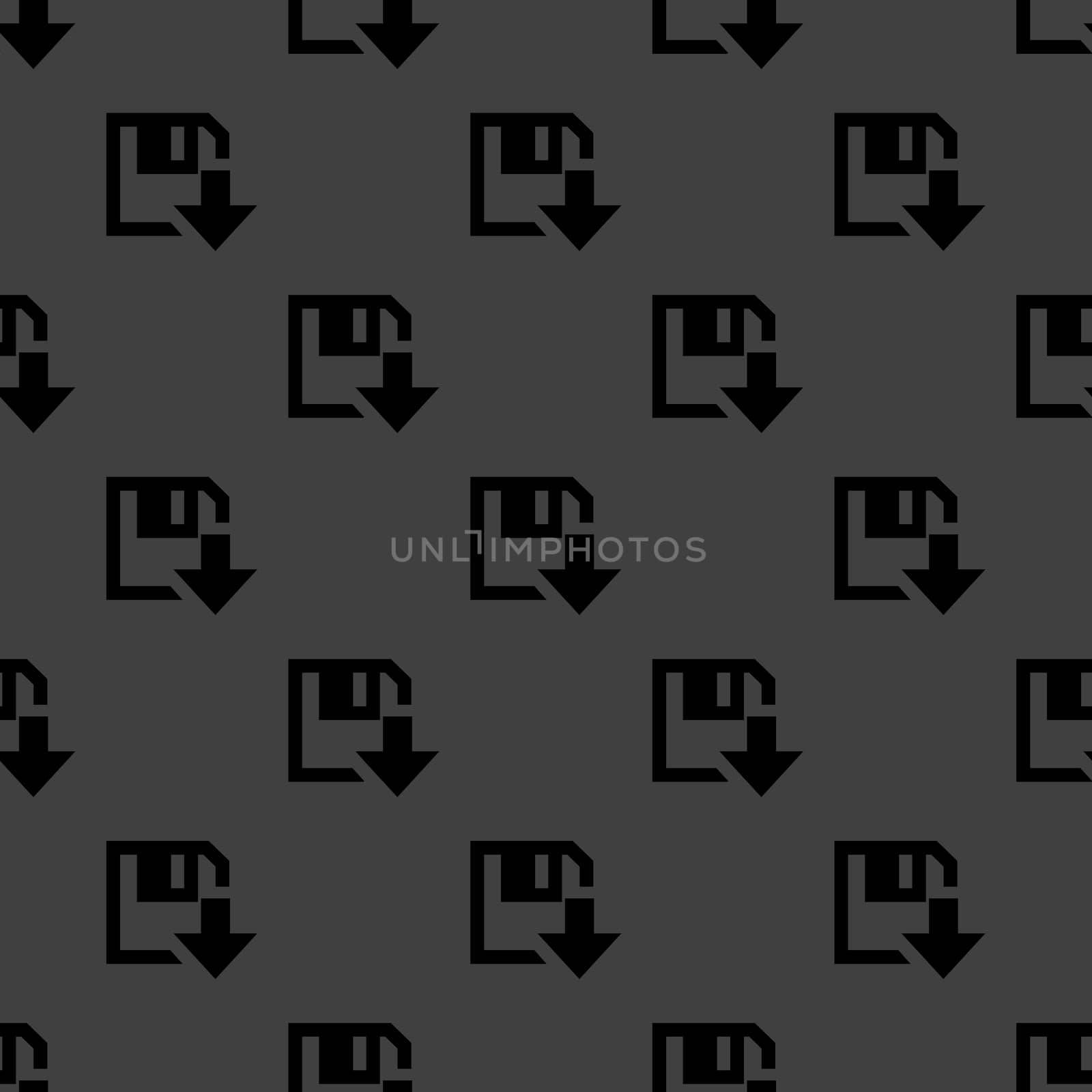 floppy disk download web icon. flat design. Seamless gray pattern.