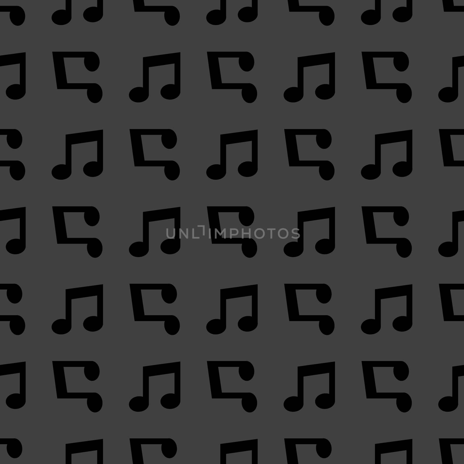 Music note web icon. flat design. Seamless pattern.