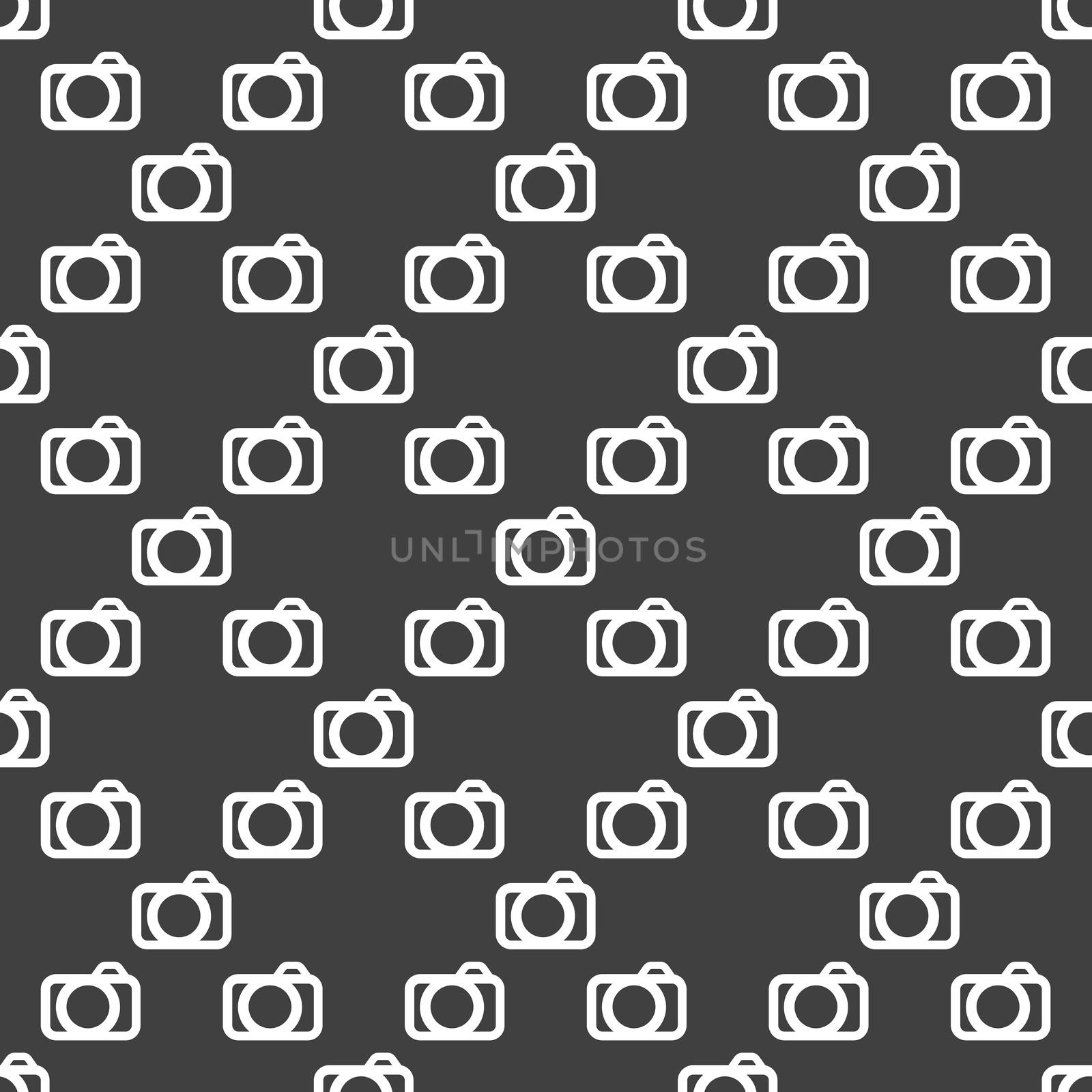 Camera web icon. flat design. Seamless pattern.