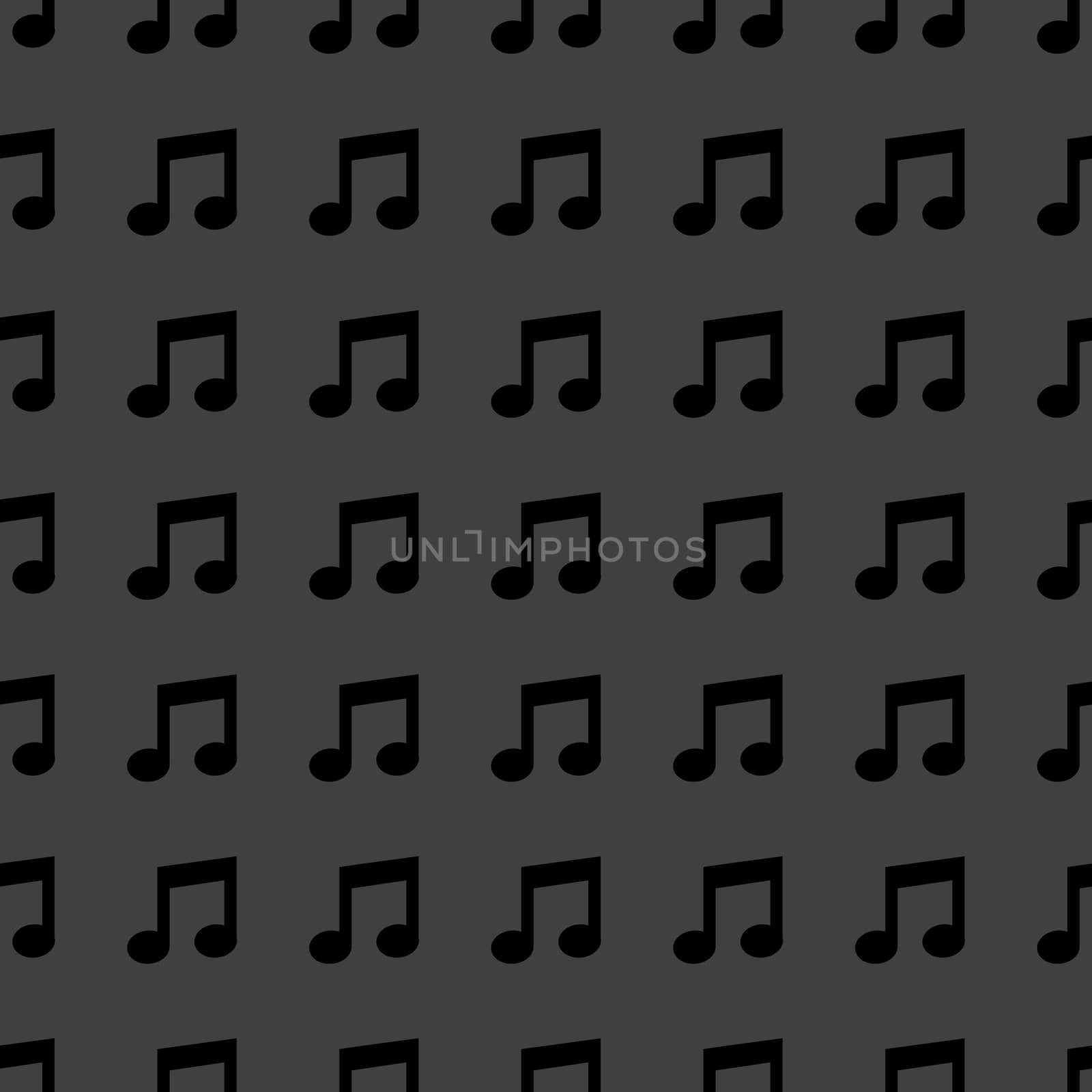 Music note web icon. flat design. Seamless pattern.