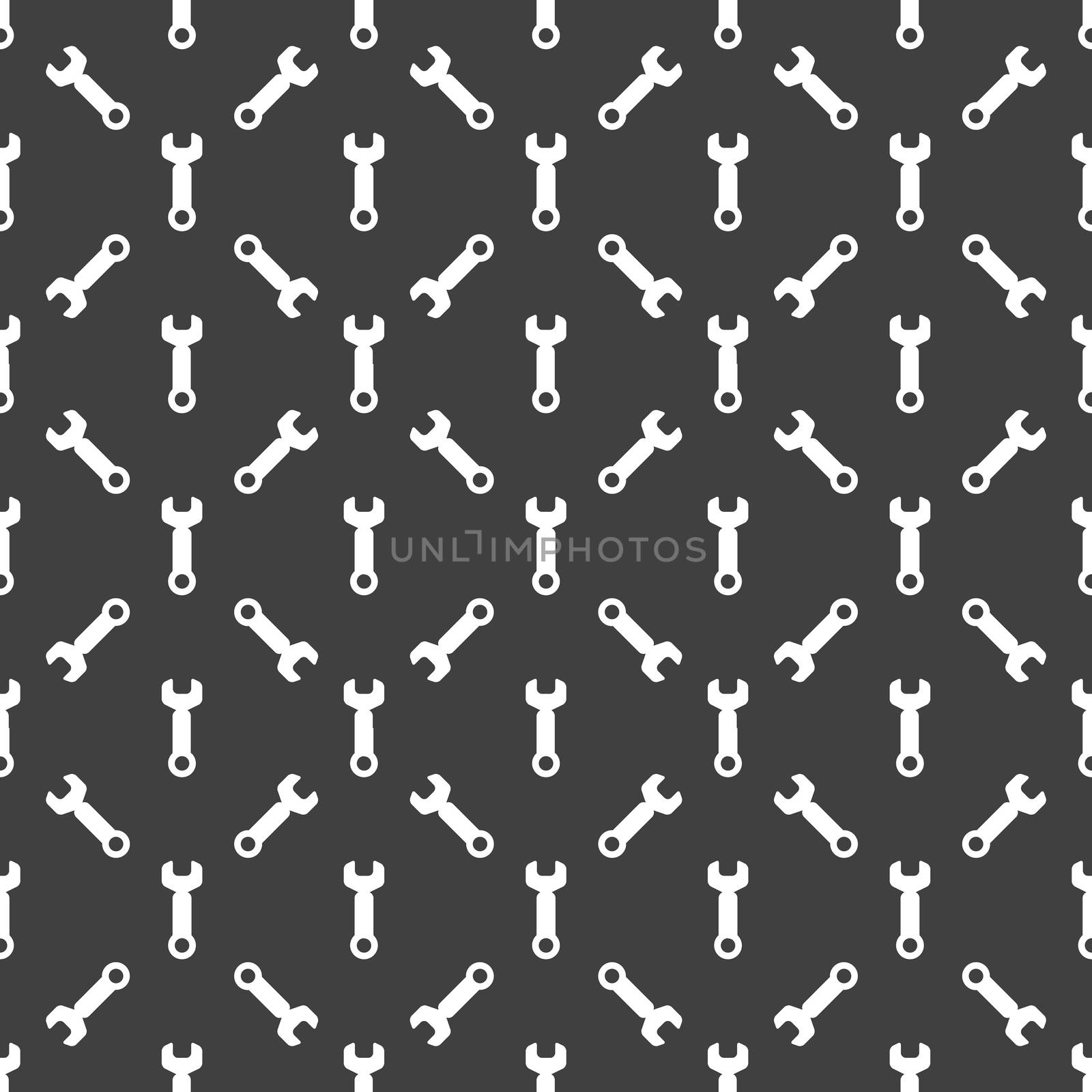 Wrench. tool to work web icon. flat design. Seamless pattern. by serhii_lohvyniuk