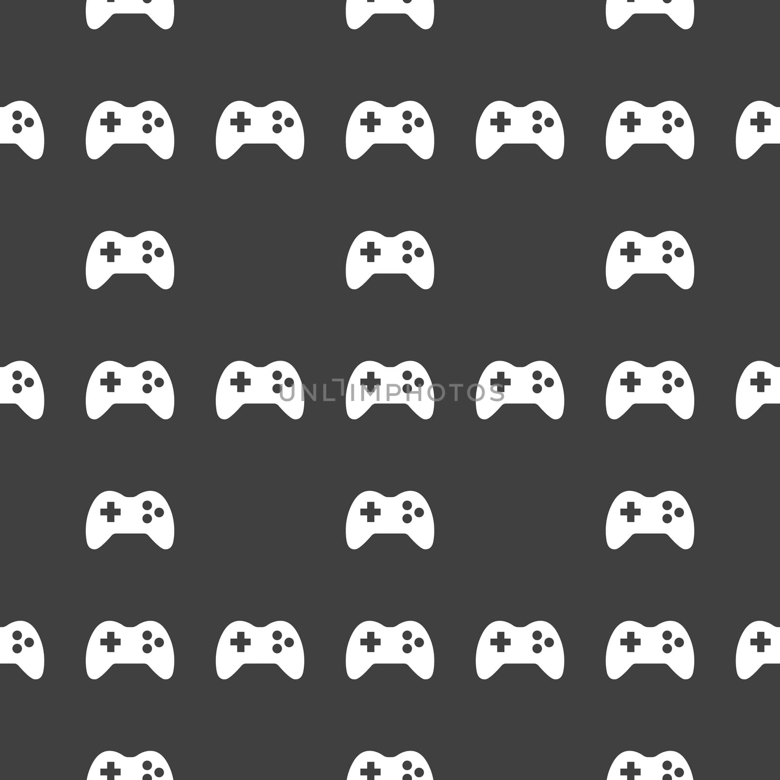 Gaming Joystick web icon. flat design. Seamless pattern.