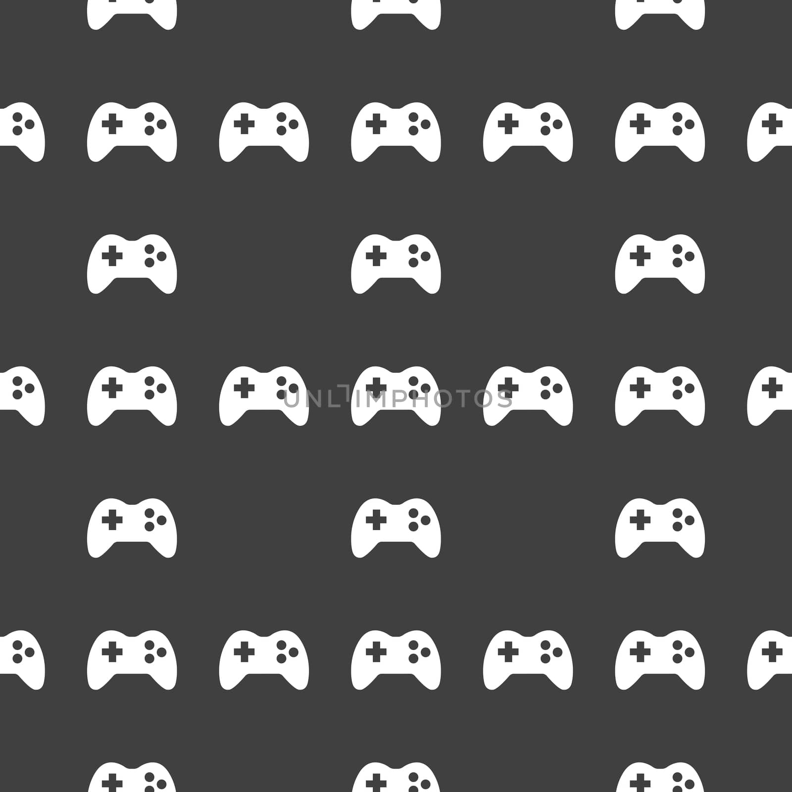 Gaming Joystick web icon. flat design. Seamless pattern.