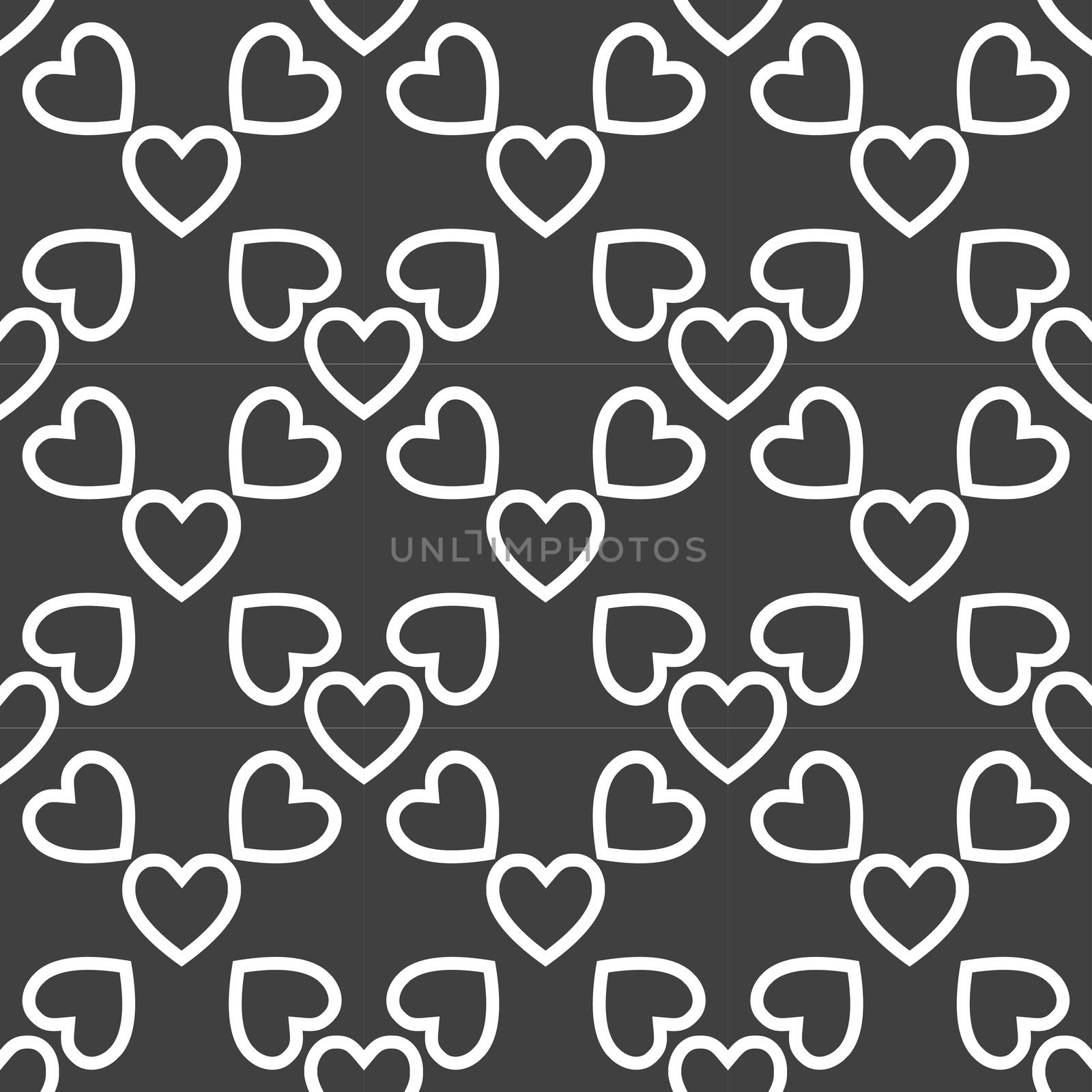 Heart web icon. flat design. Seamless pattern.