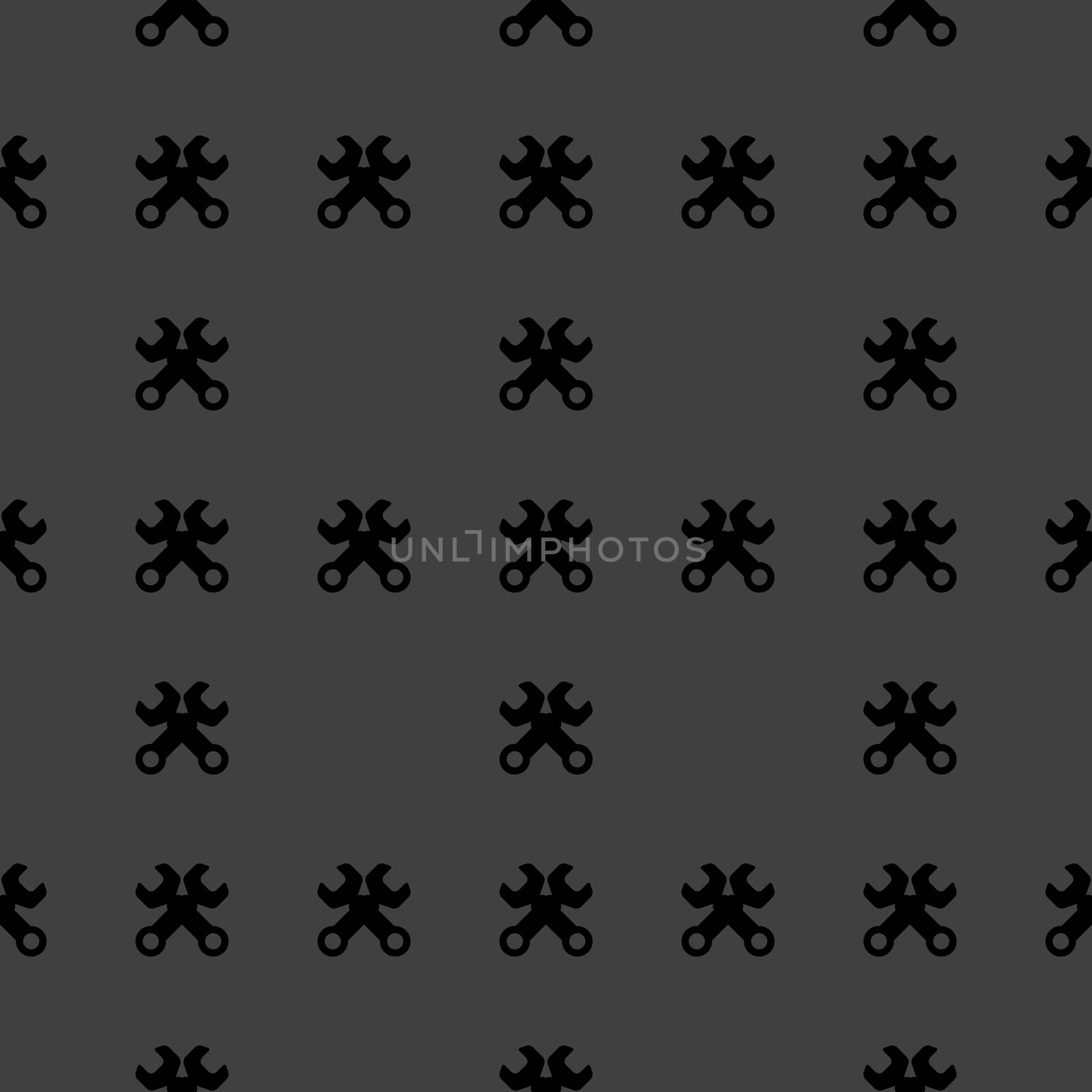 Wrench. tool to work web icon. flat design. Seamless pattern.