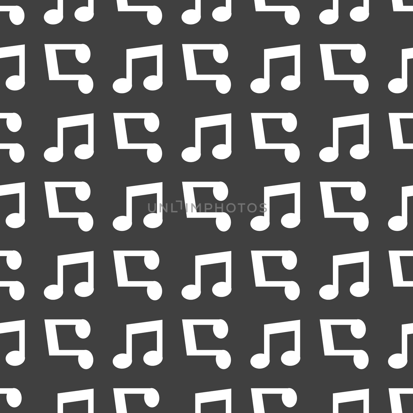 Music note web icon. flat design. Seamless pattern.