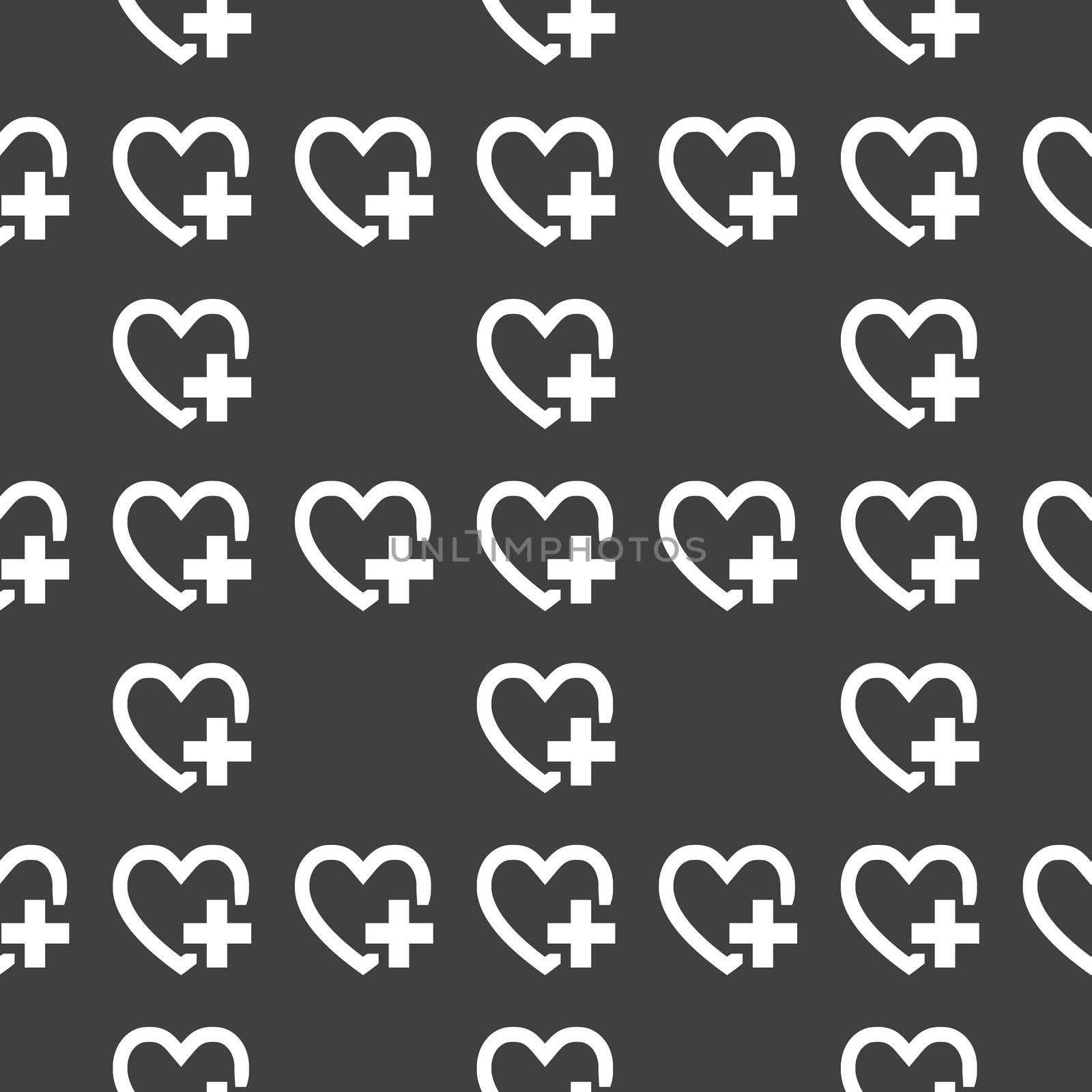 Heart web icon. flat design. Seamless pattern. by serhii_lohvyniuk