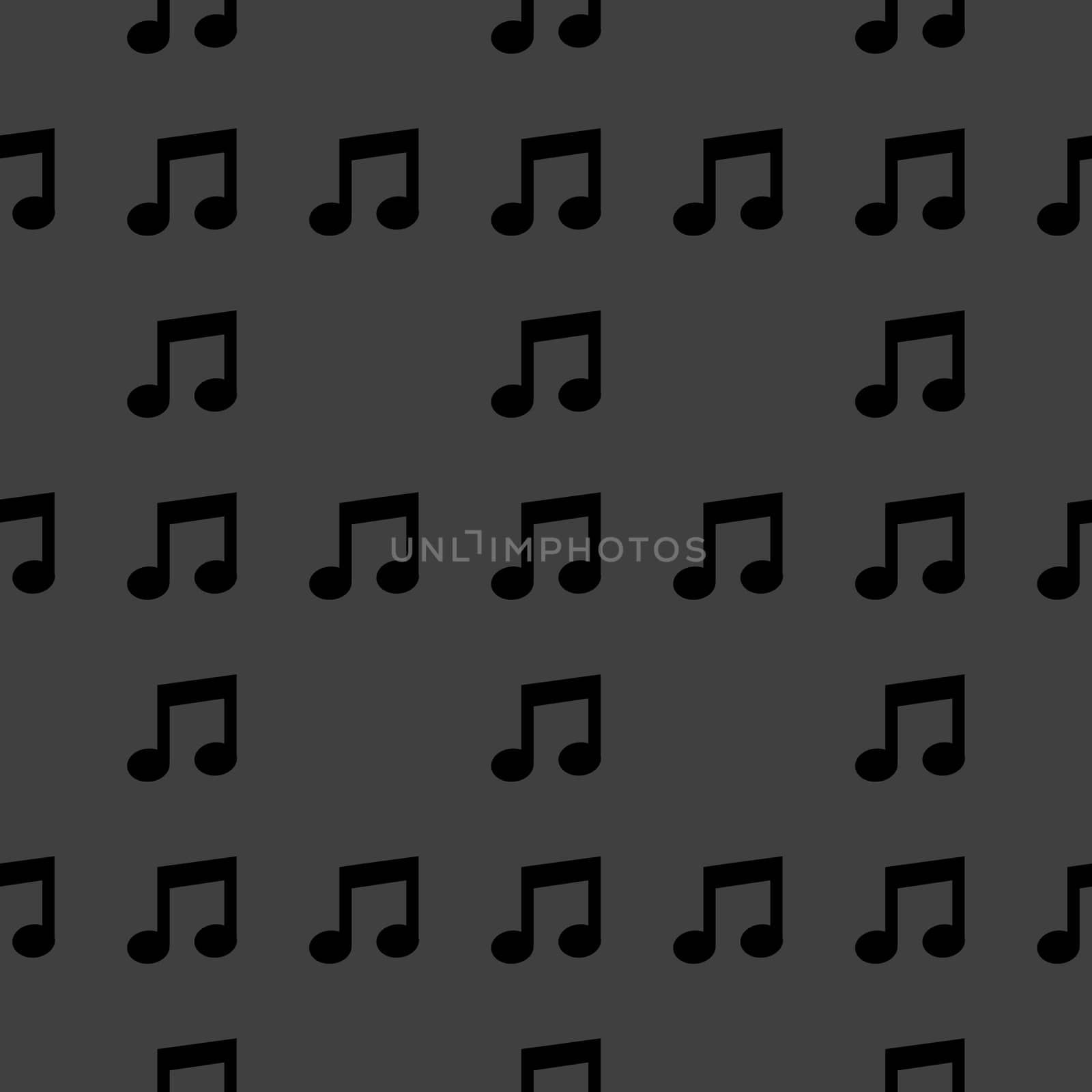 Music note web icon. flat design. Seamless pattern.